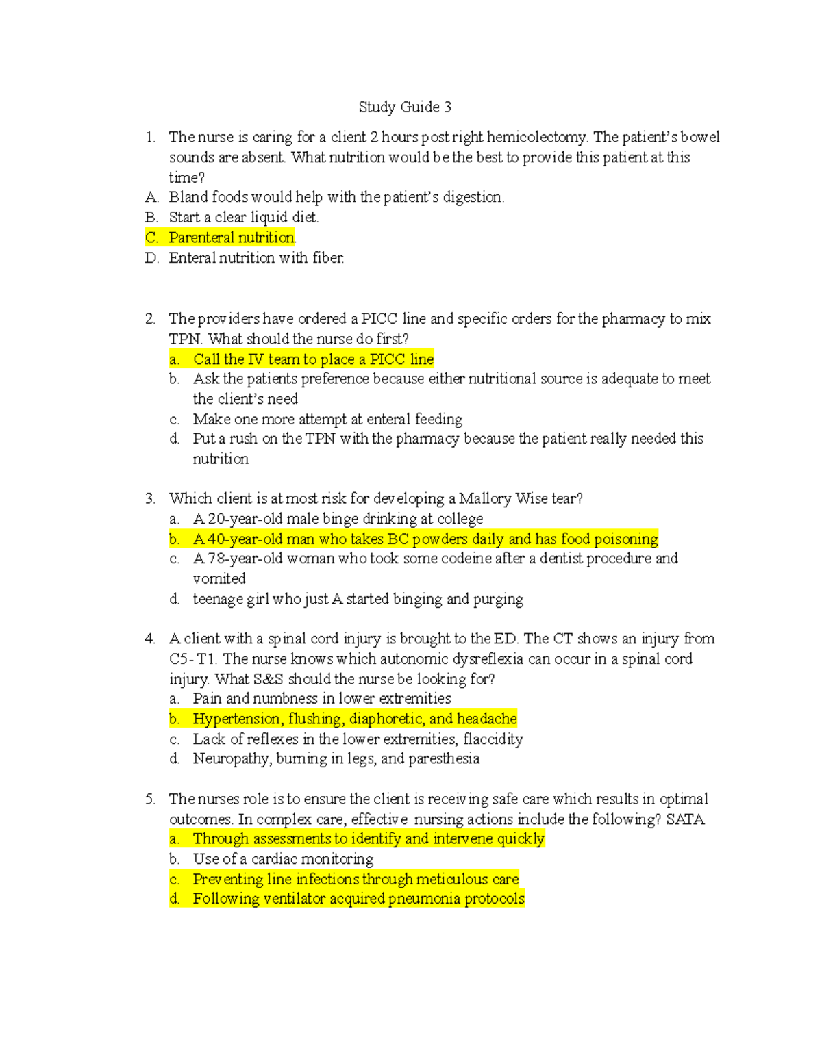 Nursing Study Guide: Complex Exam 3 Review (NUR 302) - Studocu