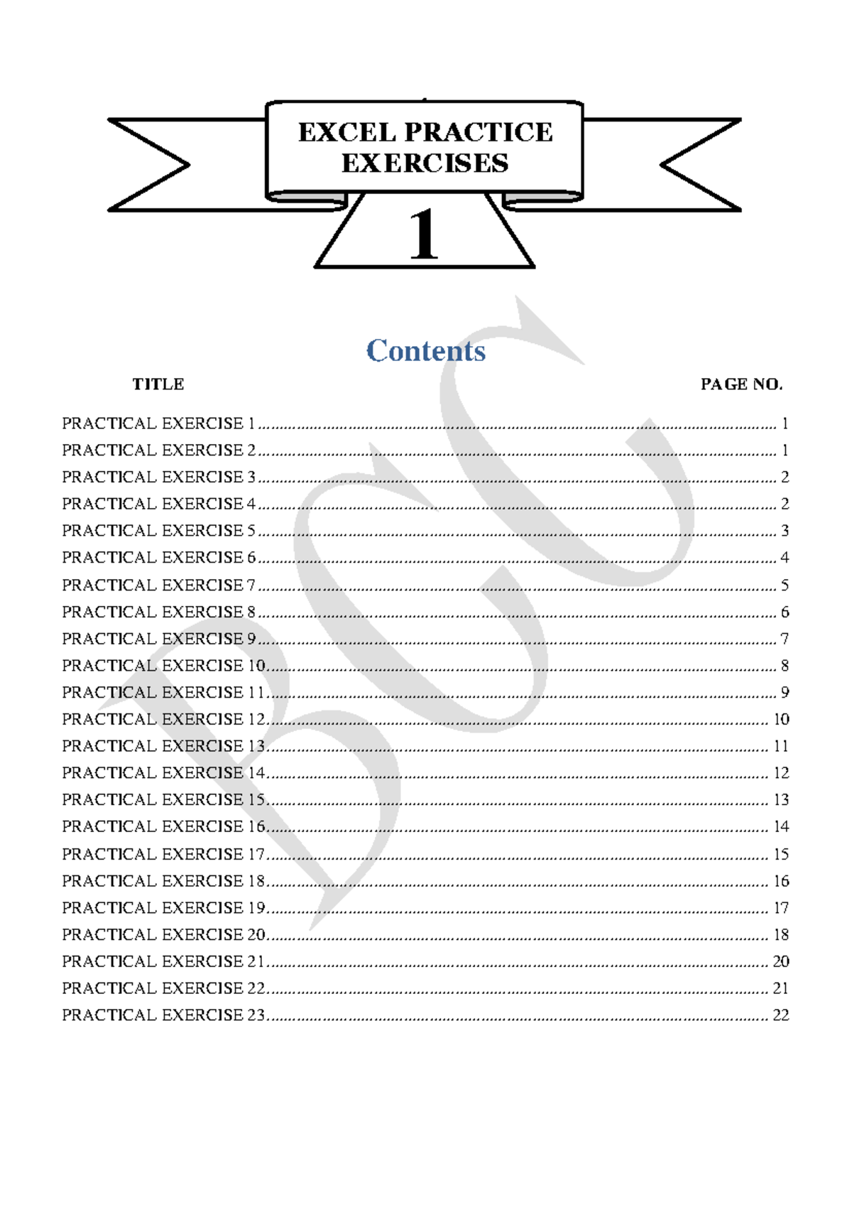 EXCEL PRACTICE EXERCISES (ITEC 3) - Comprehensive Guide - Studocu