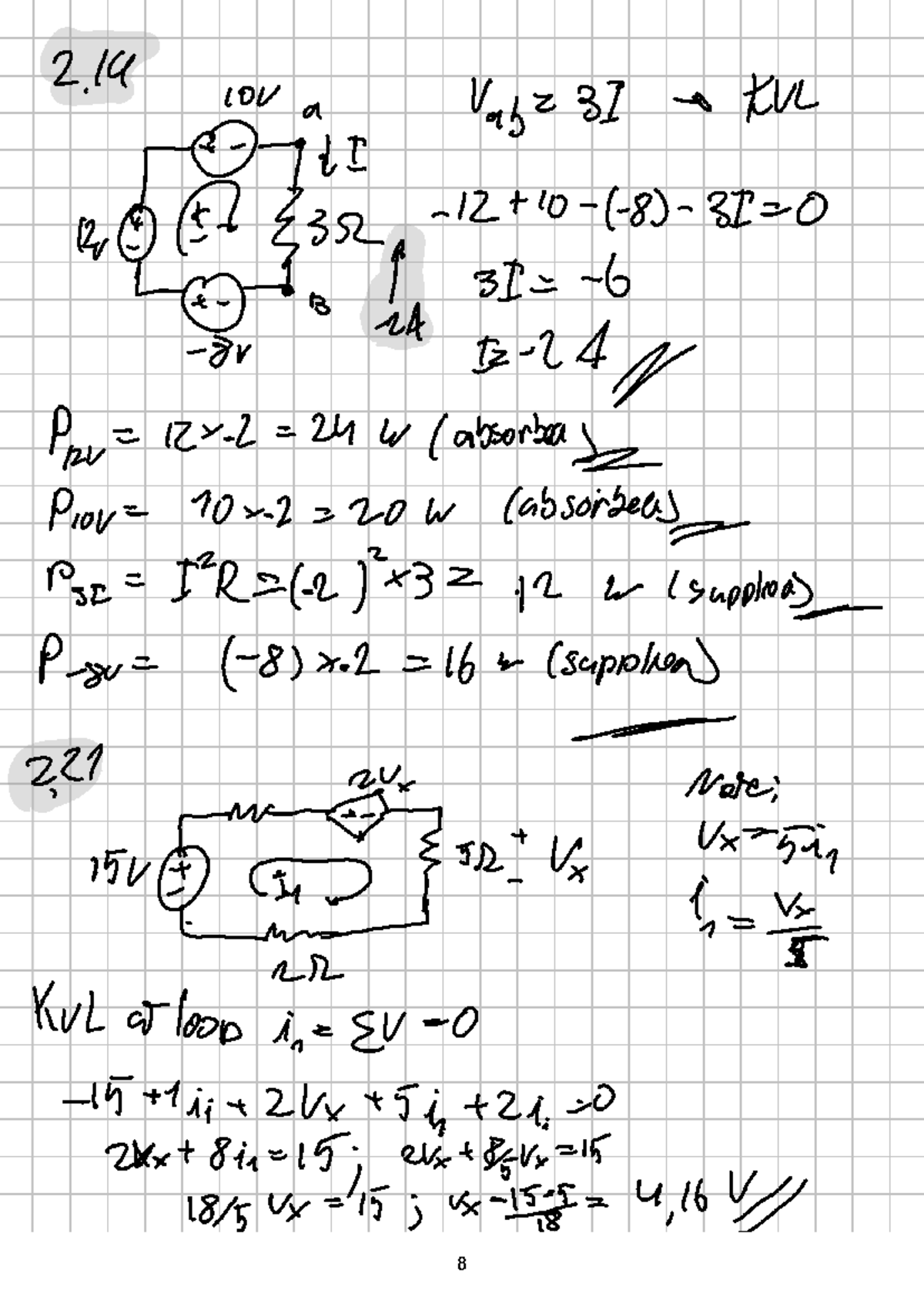 KVL Analysis and Power Calculations for Class 2 (Final Exam) - Studocu