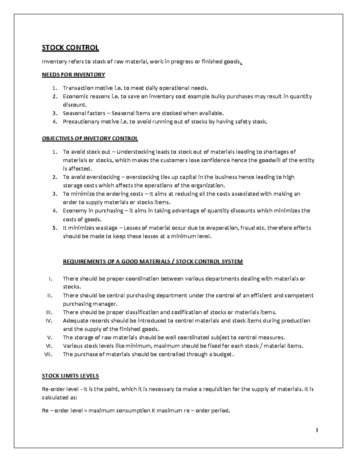 Inventory Control and Management: Key Concepts and Practices - Studocu