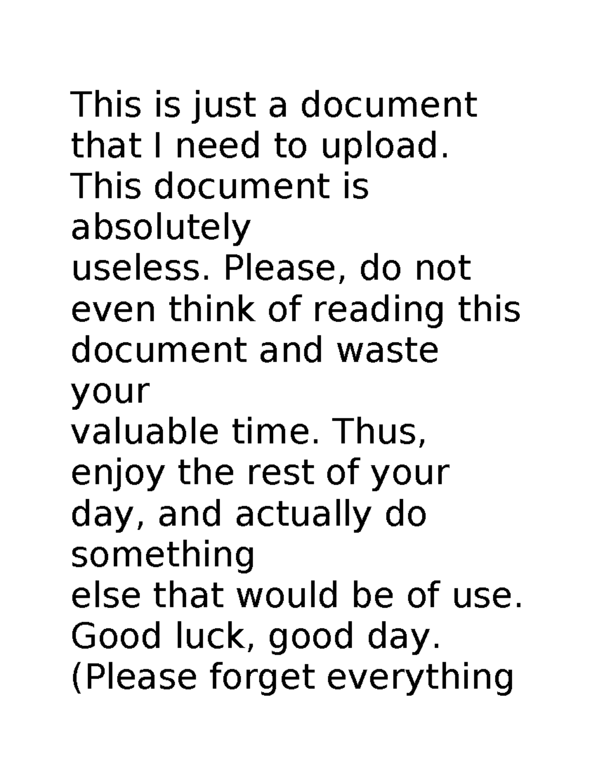 This is Just Another Document - This is just a document that I need to ...