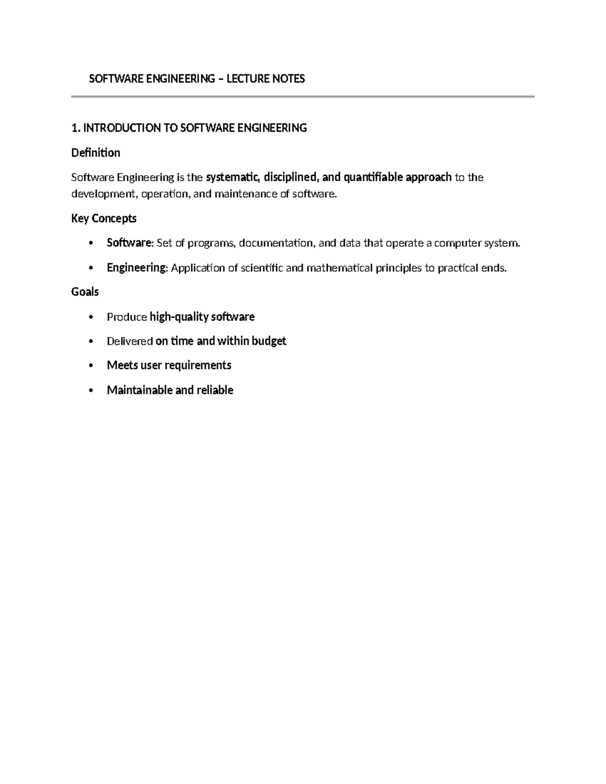 📘 Software Engineering Lecture 1 - 📘 SOFTWARE ENGINEERING – LECTURE ...