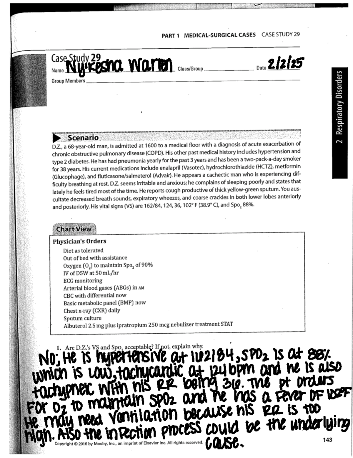 COPD Case study - These notes are well written and are well documented ...