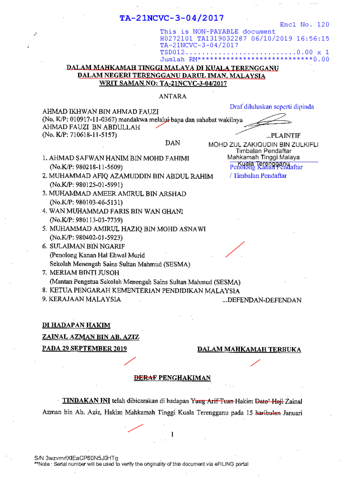 Deraf Penghakiman +@002 - Civil Trial & Advocacy - This is NON-PAYABLE ...