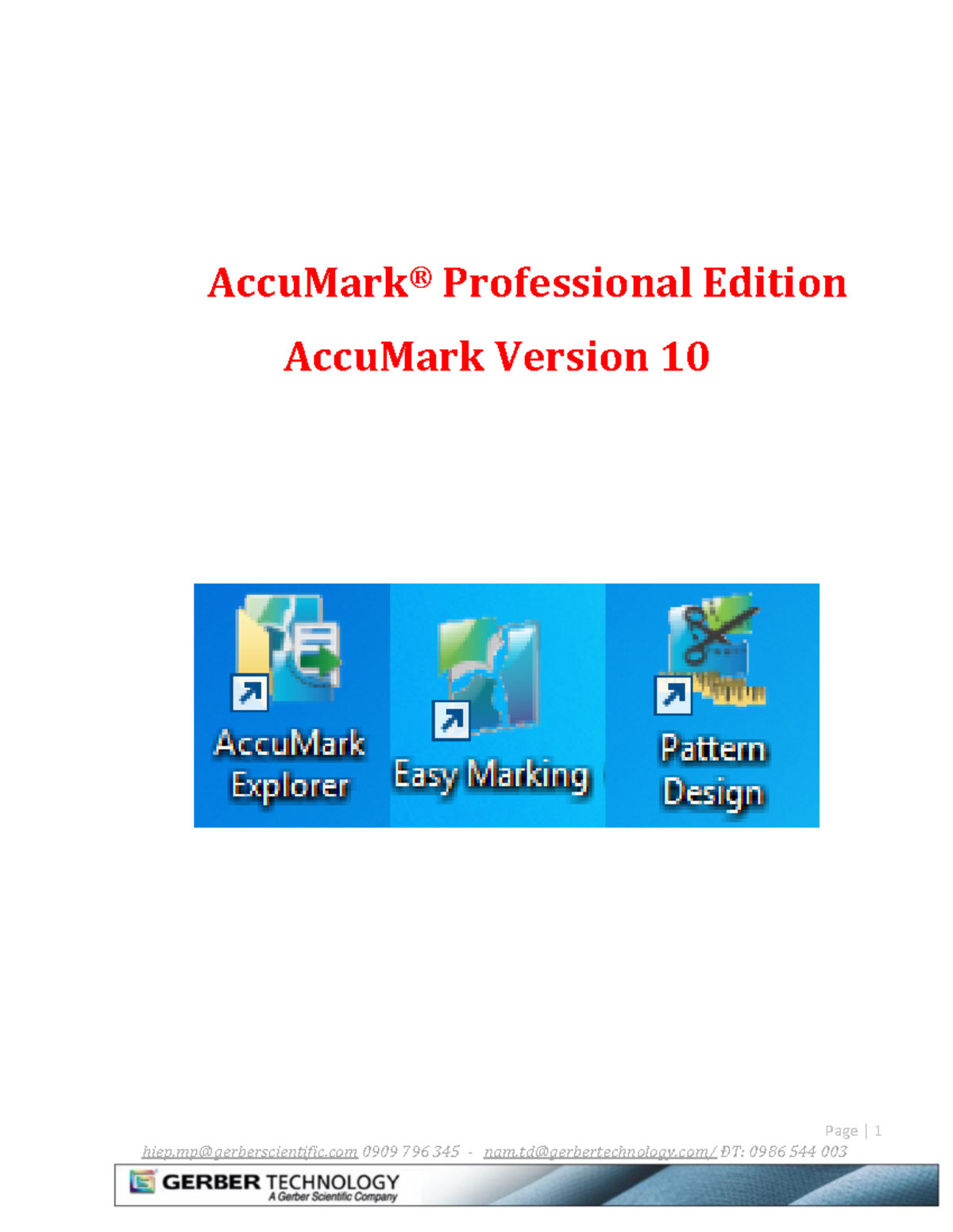 Hướng Dẫn Sử Dụng AccuMark® V10 - Huong DAN- Gerber - Studocu