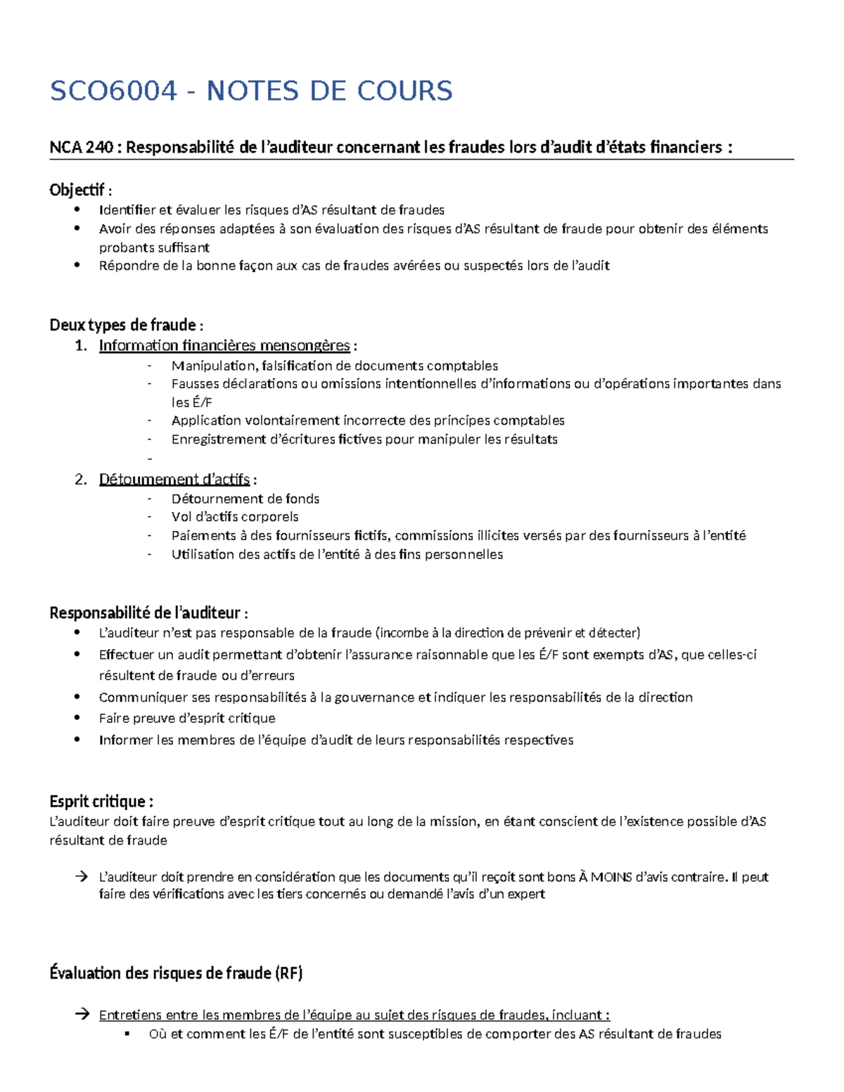 S4-5 H-NH Modèle de risque daudit assertions et ssign Extraits des NCA ...