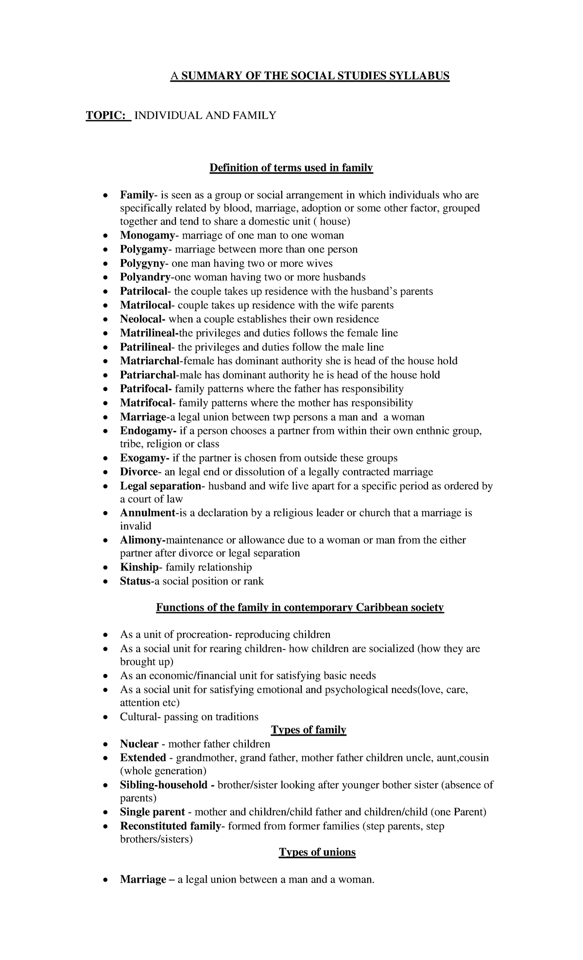 SST 101: Summary of Key Concepts in Social Studies Syllabus - Studocu