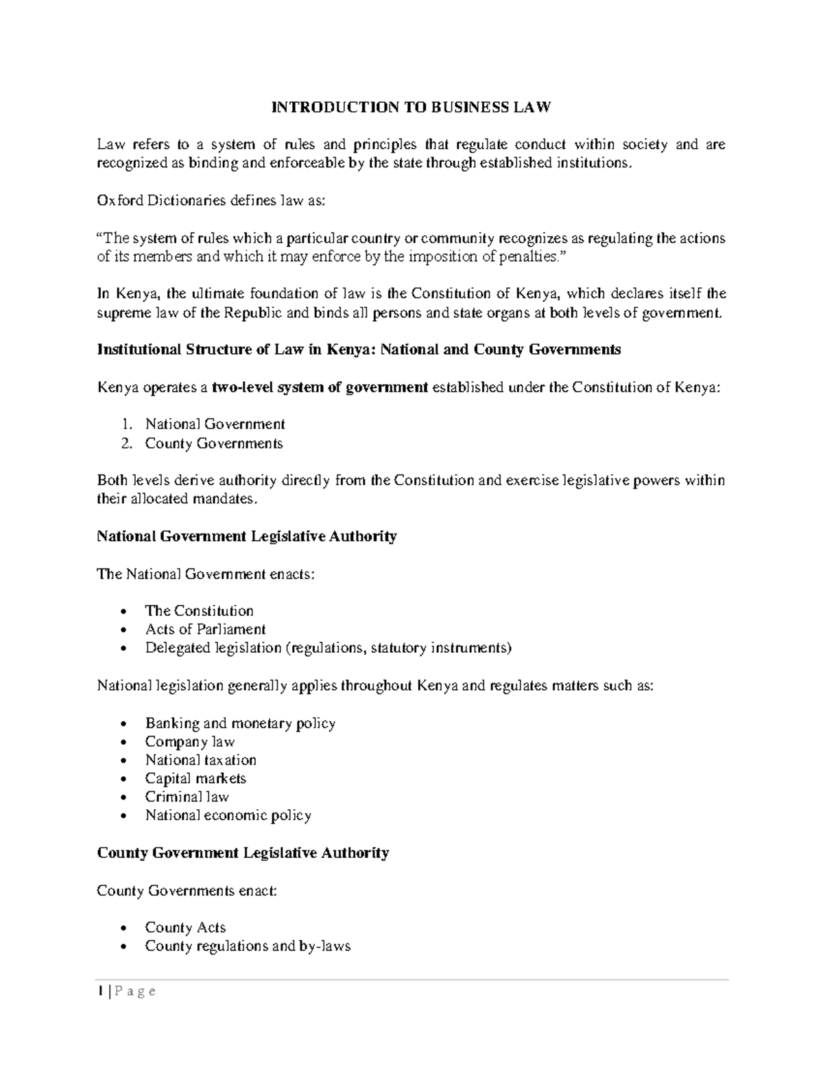 BUS 101: Introduction to Business Law - Key Concepts and Framework ...