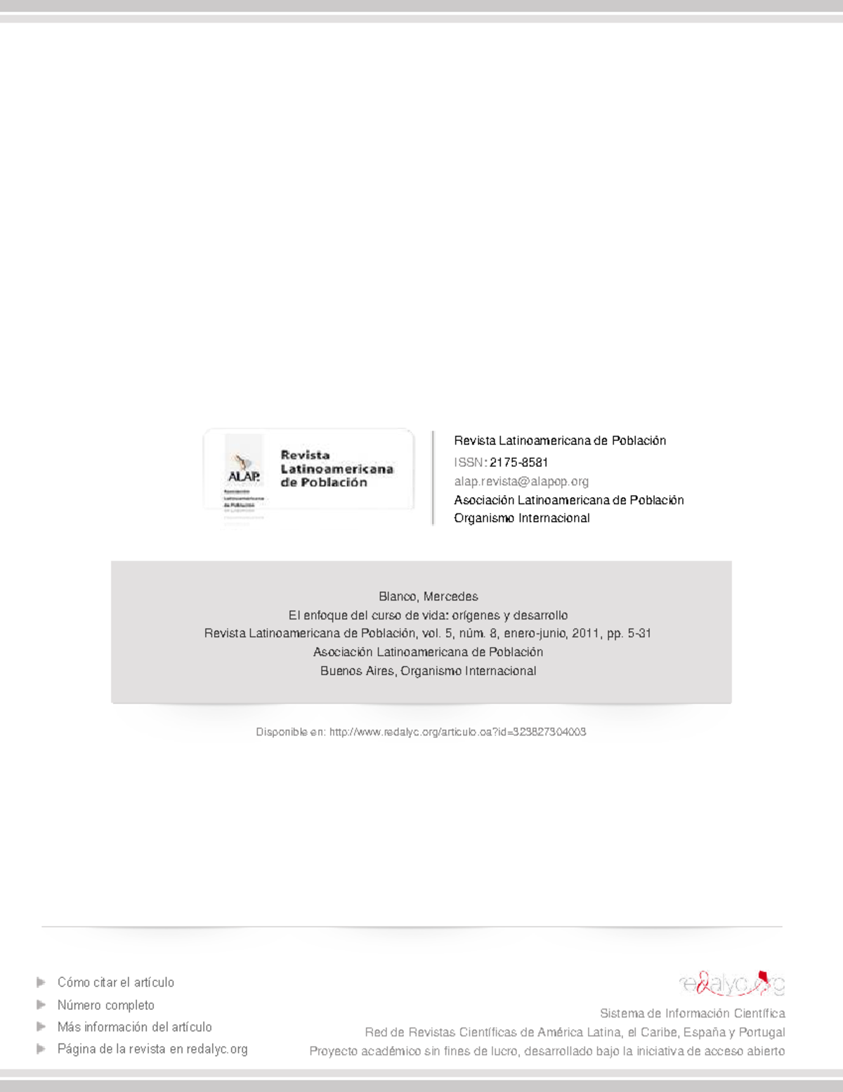 Lectura: Enfoque del Curso de Vida en la Sociodemografía - Studocu