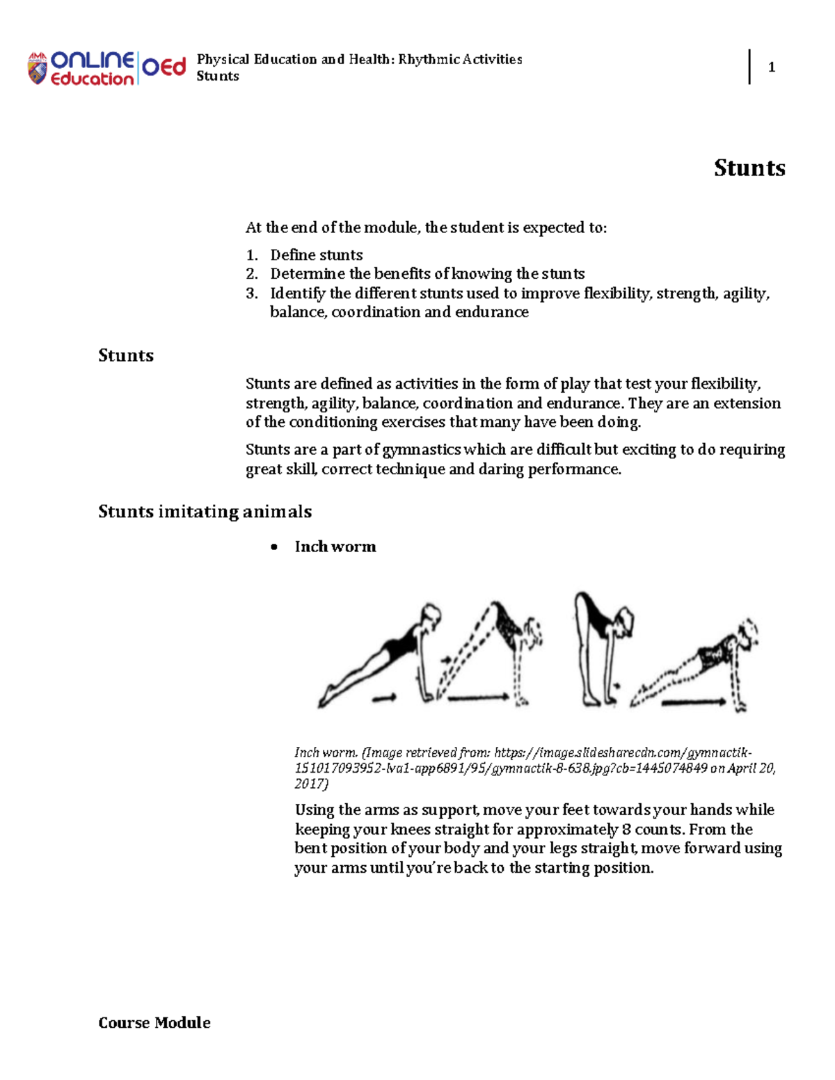 W5 Lesson 3 - Rhythmic Gymnastics and Stunts - Module - Physical ...