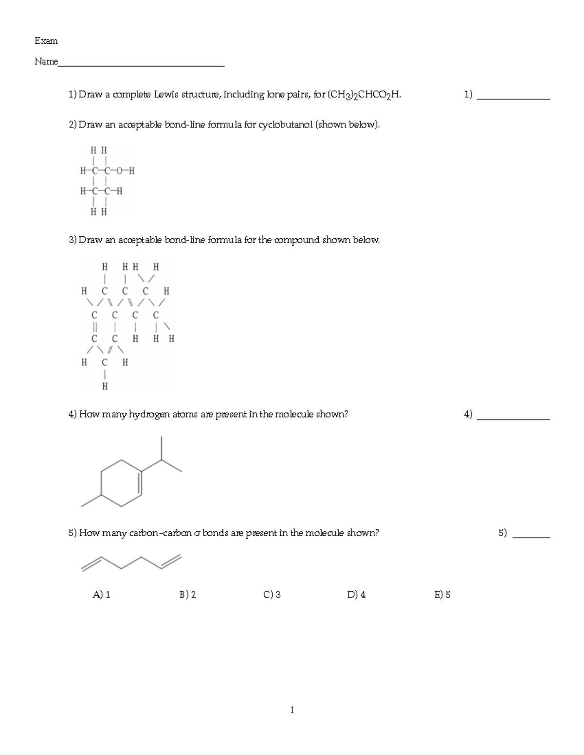 Chemistry 101: Unit 1 Exam Practice Questions and Answers - Studocu