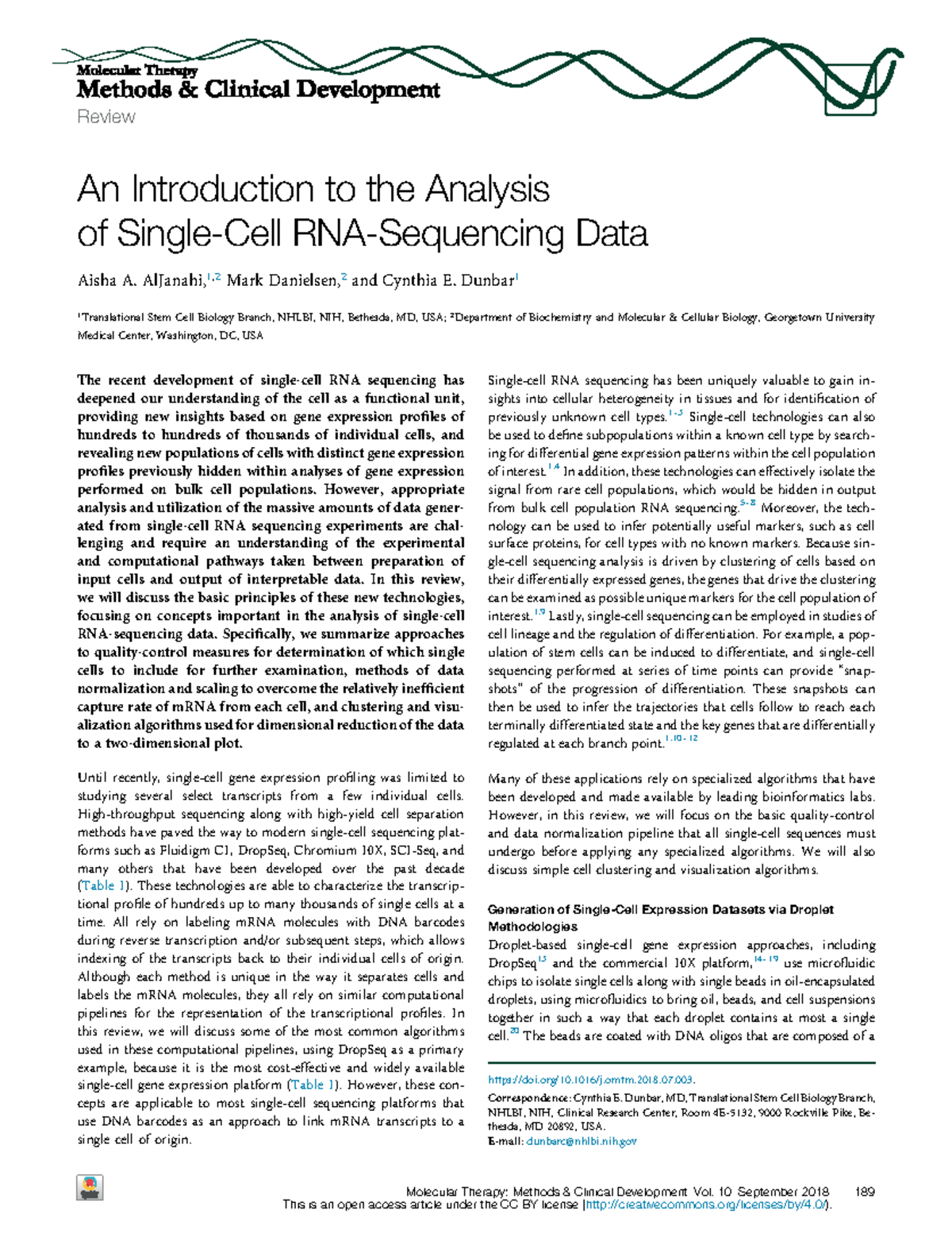 Review of Single Cell RNA Analysis Techniques and Computational ...