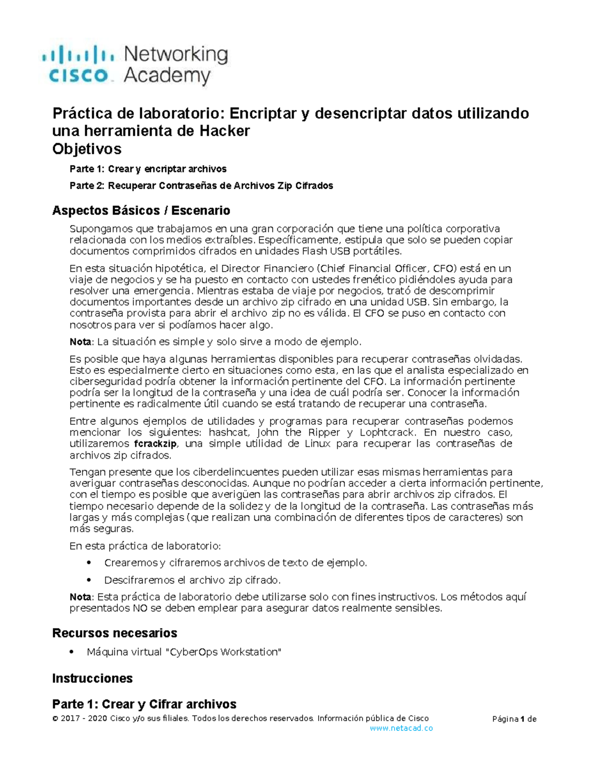 Práctica de Laboratorio: Encriptar y Desencriptar Datos con fcrackzip ...