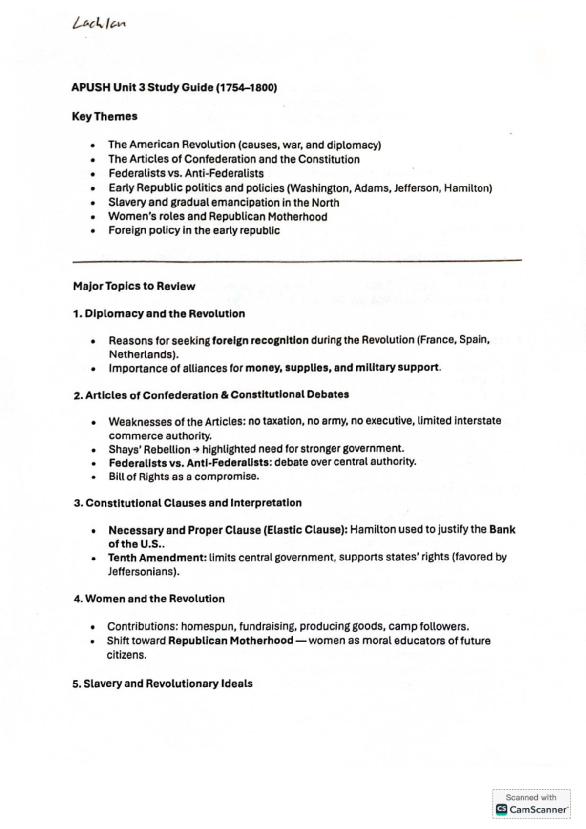 APUSH Unit 3 Study Guide: Key Themes of the American Revolution - Studocu