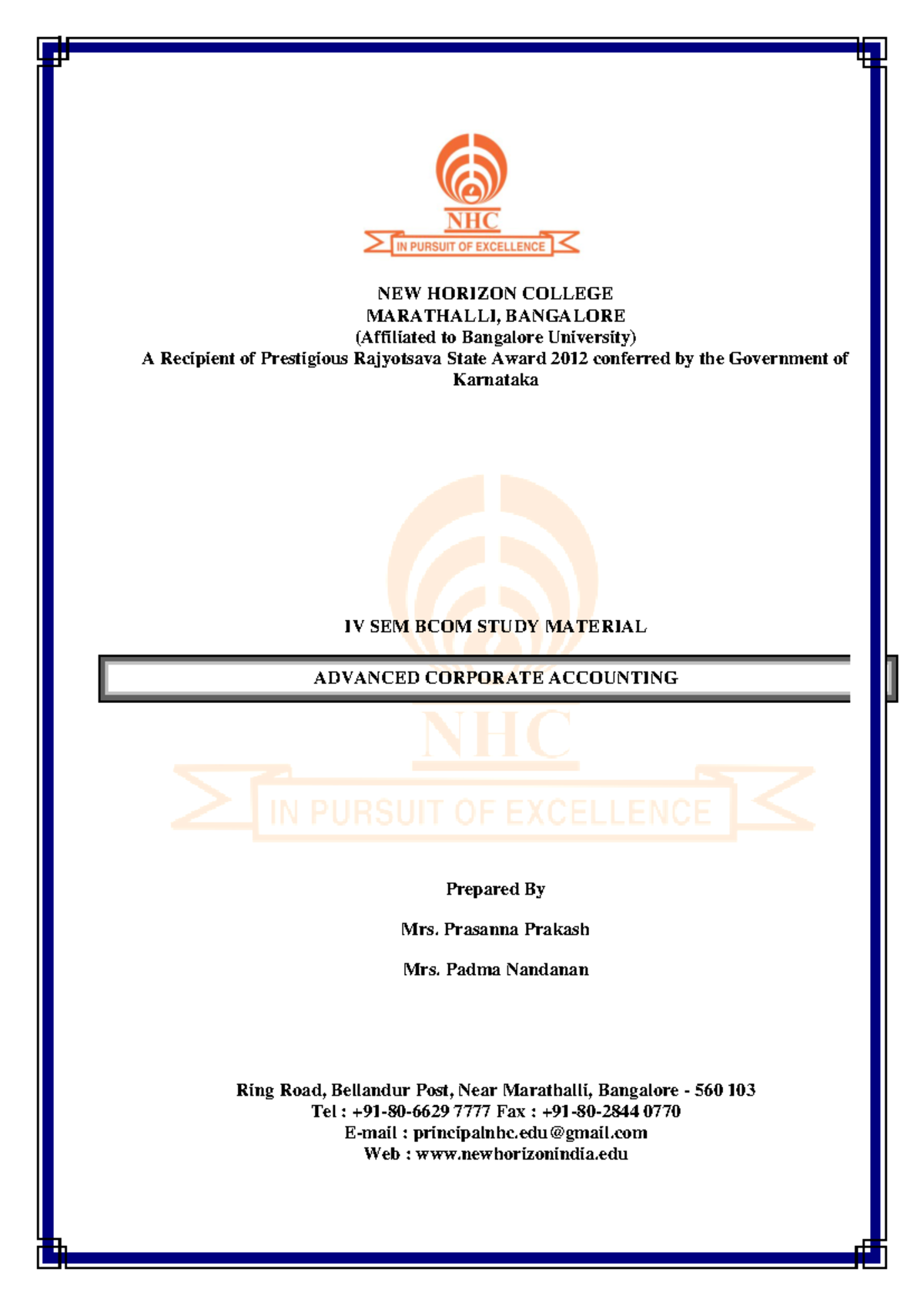 IV Sem BCom - Advanced Corporate Accounting Notes for 4th Sem Students ...
