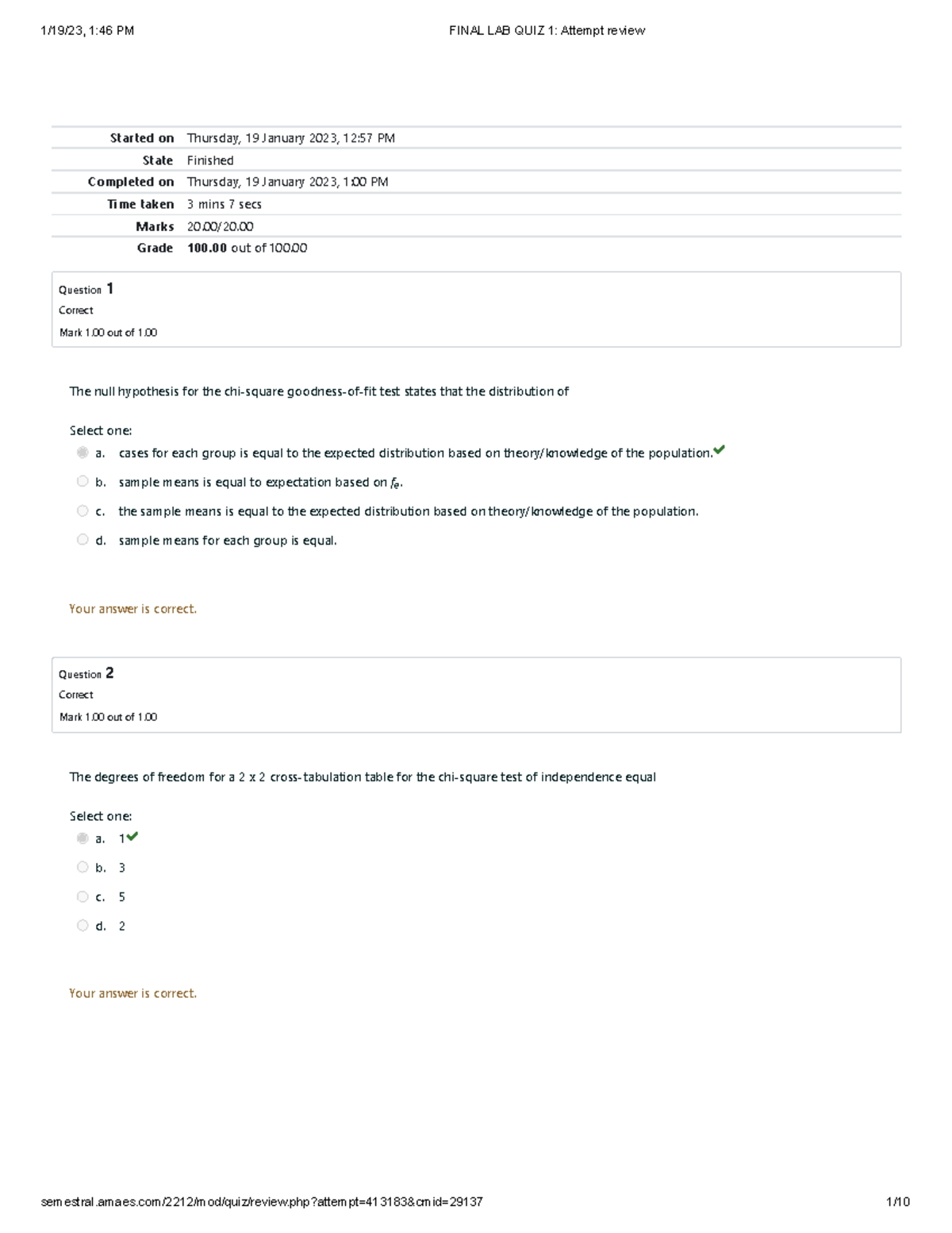 Final LAB QUIZ 1 Review: Key Concepts in Quantitative Methods - Studocu
