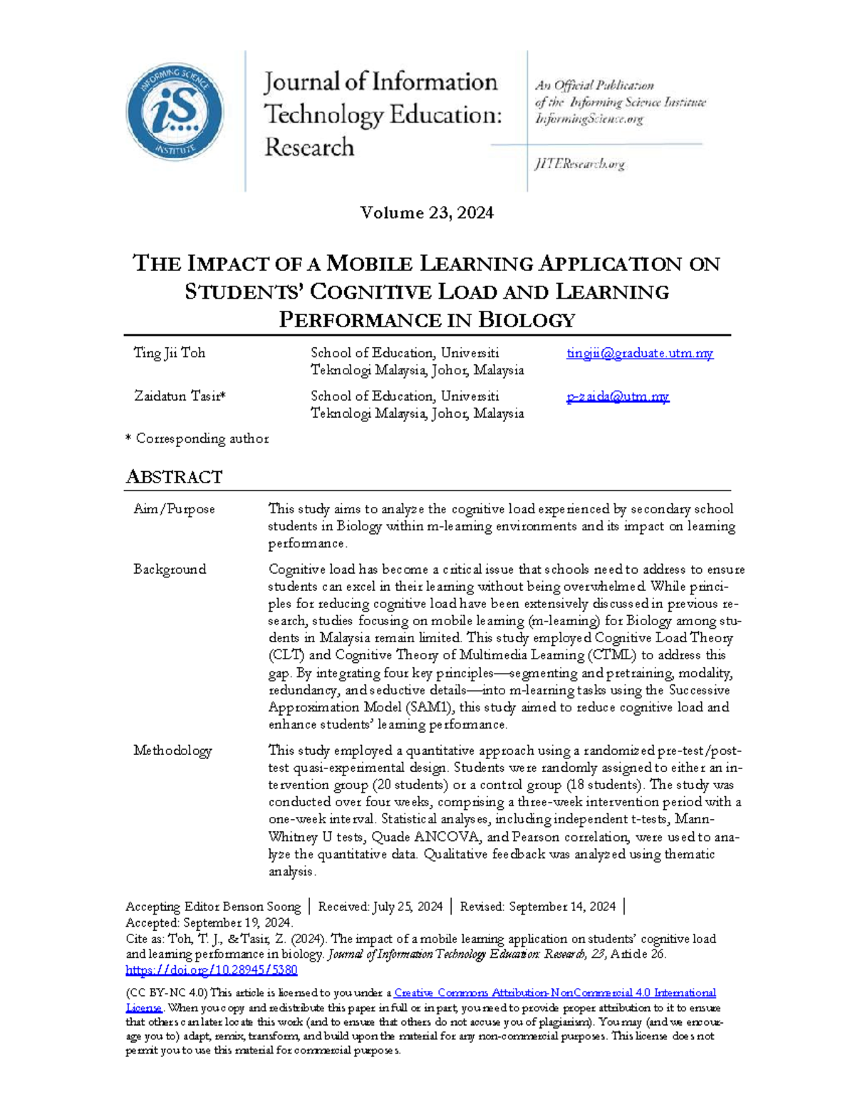 The Impact of Mobile Learning on Cognitive Load & Performance in ...