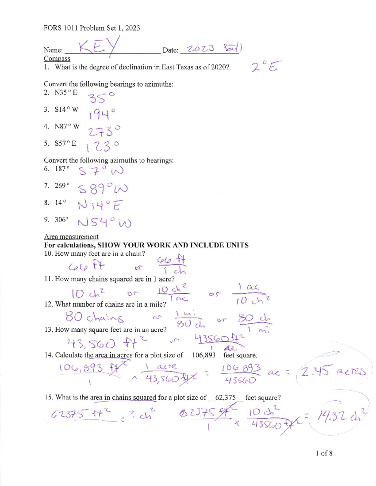 FORS 1011 Midterm Exam Review Notes: Problem Set 1 (2023) - Studocu