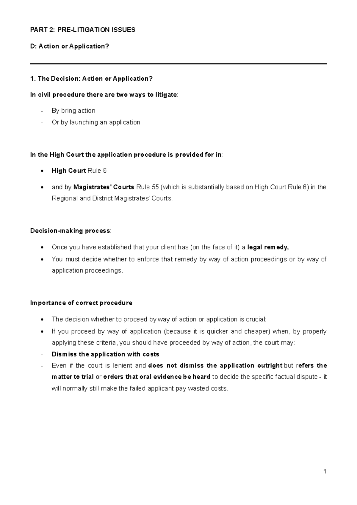 Civil Procedure: Action vs. Application - Key Differences and ...