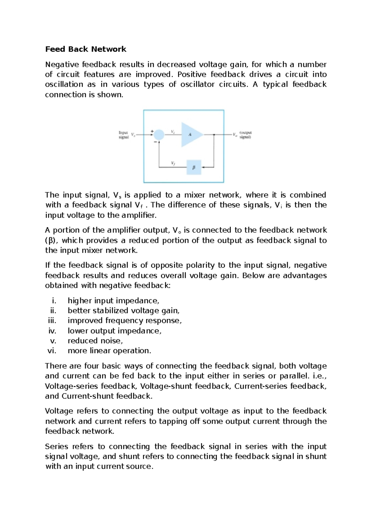 Feedback in Analog Electronics: Negative and Positive Feedback Effects ...
