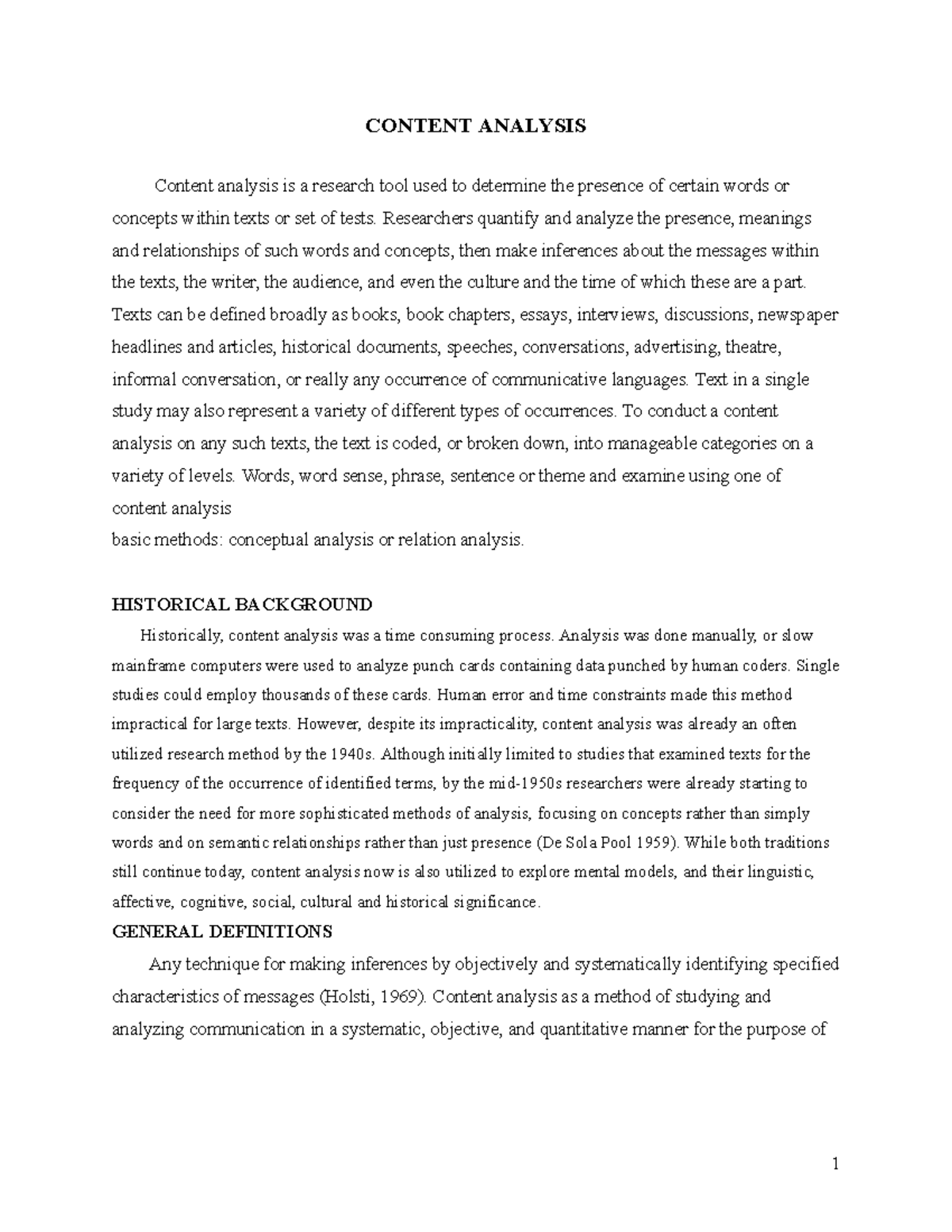Content Analysis - CONTENT ANALYSIS Content analysis is a research tool ...