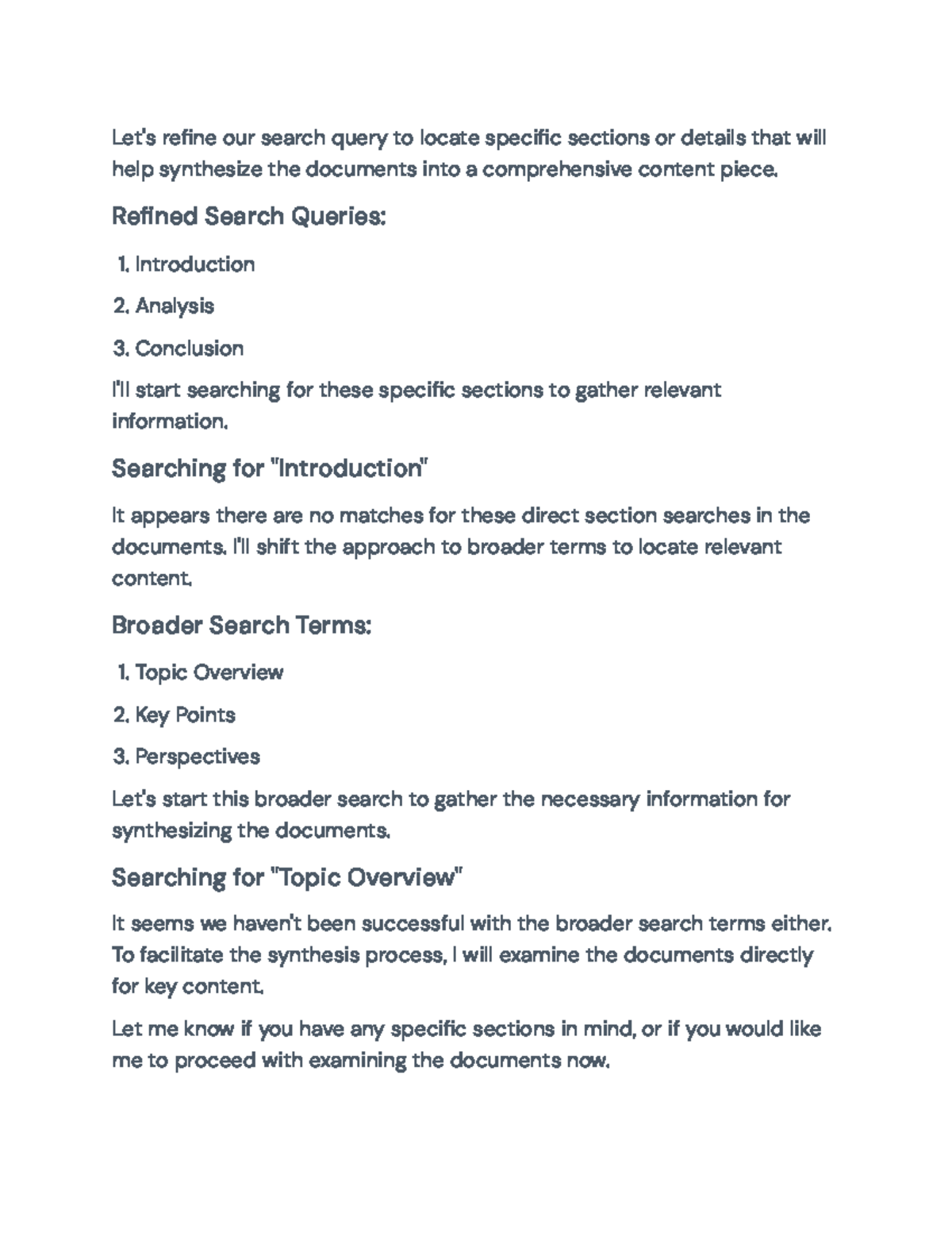 Synthesis Strategies for Document Content Analysis and Refinement - Let ...