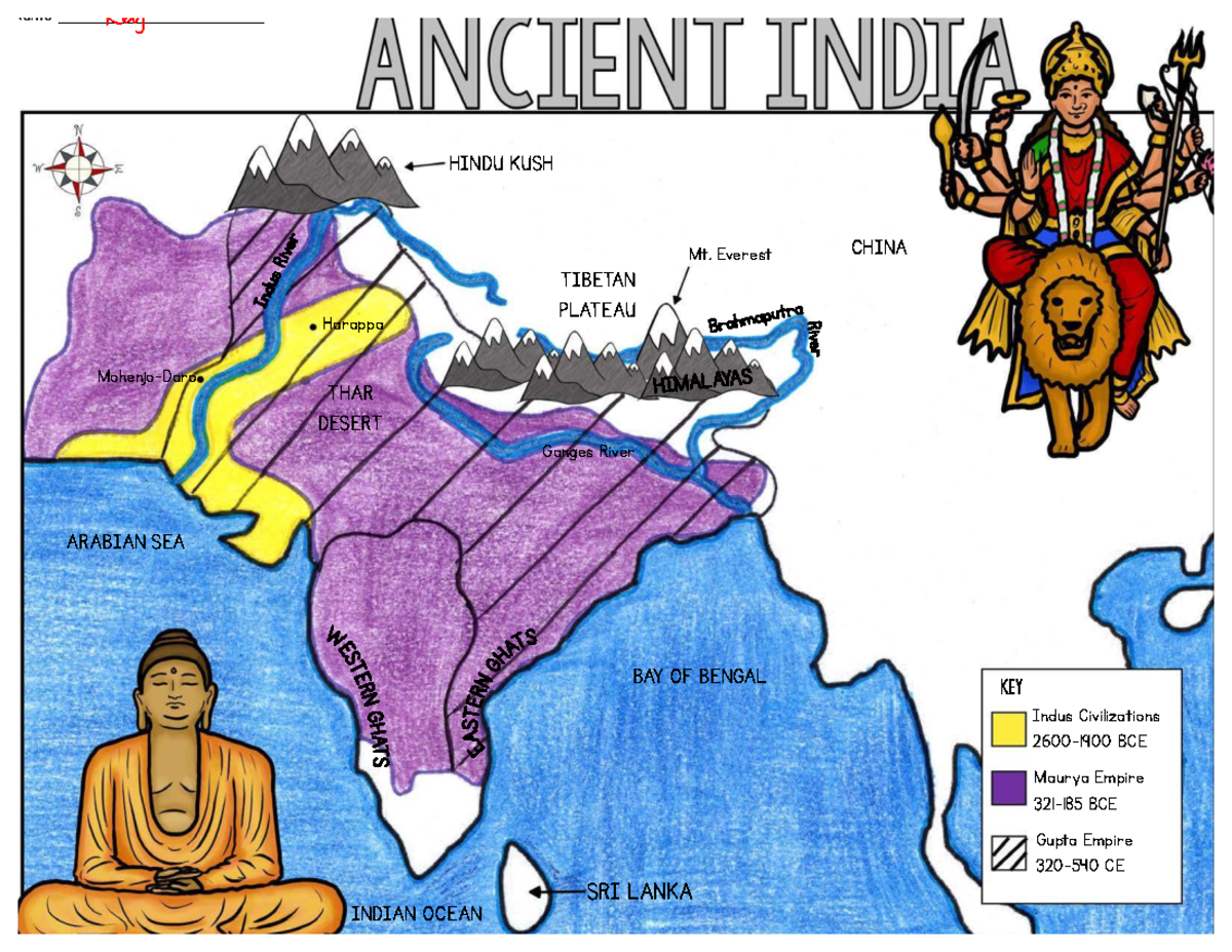Ancient India Reference Map - BLAW 2001 - Name ...