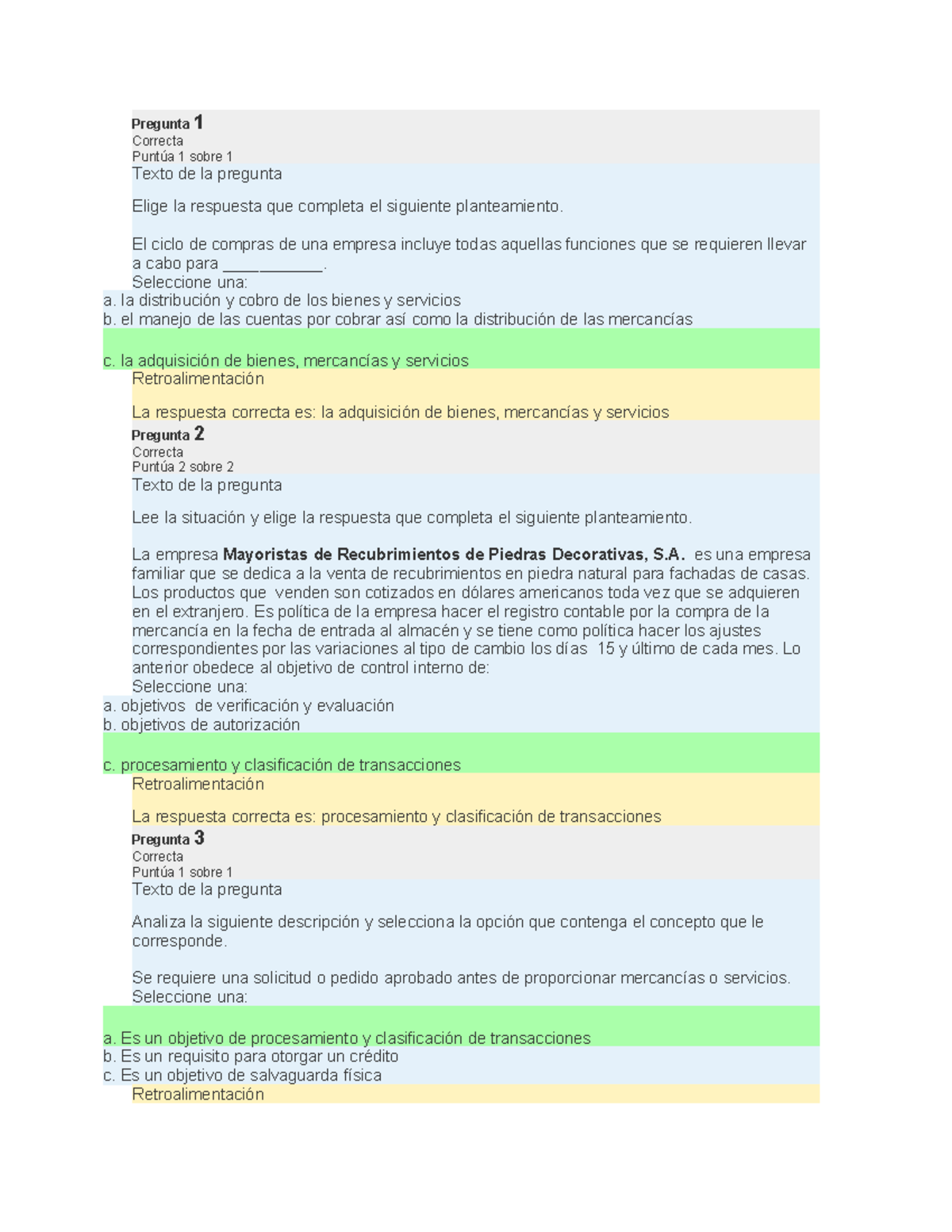 Examen 3: Ciclo de Compras y Ventas en Auditoría y Consultoría ...