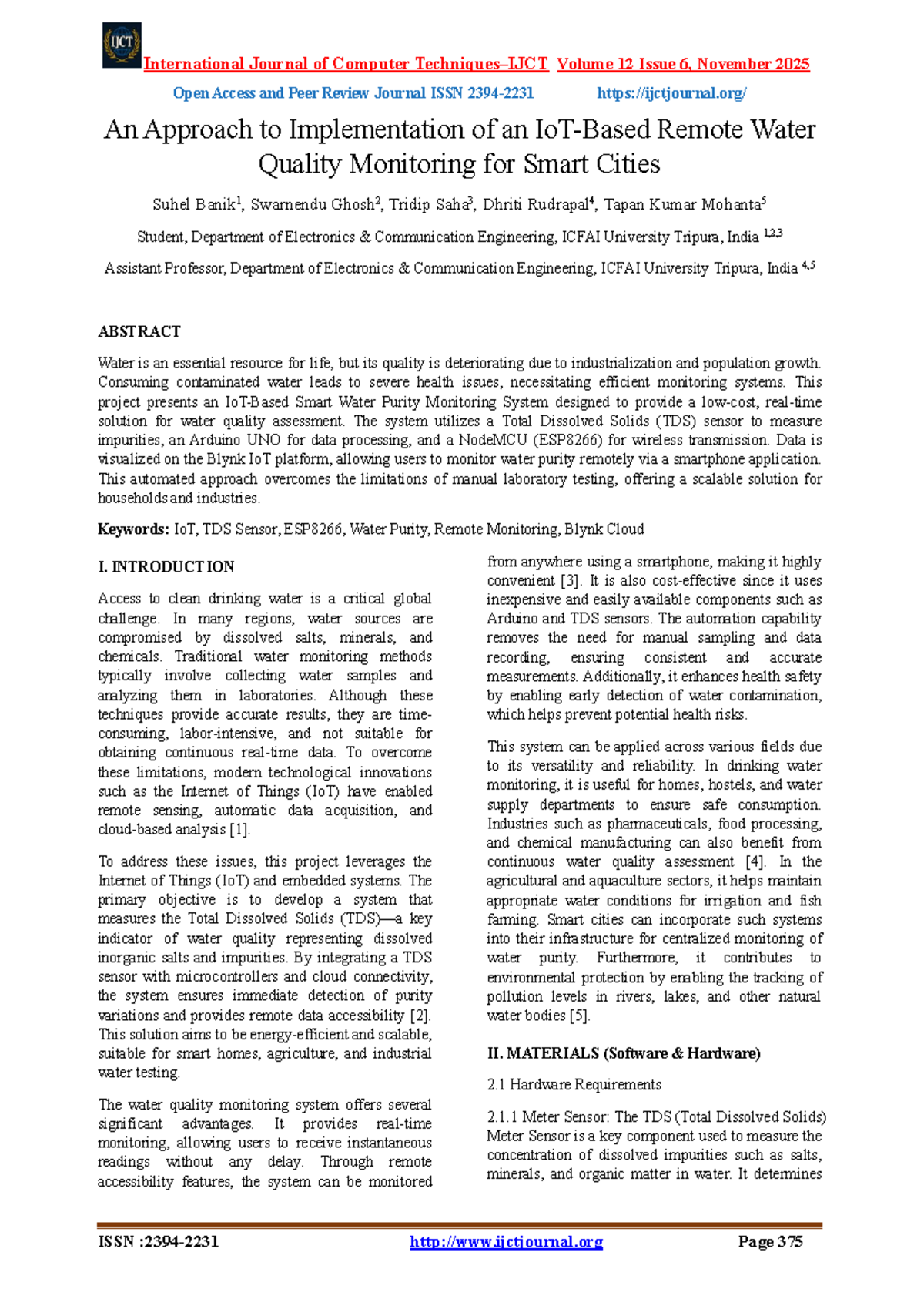 IoT-Based Remote Water Quality Monitoring for Smart Cities ...