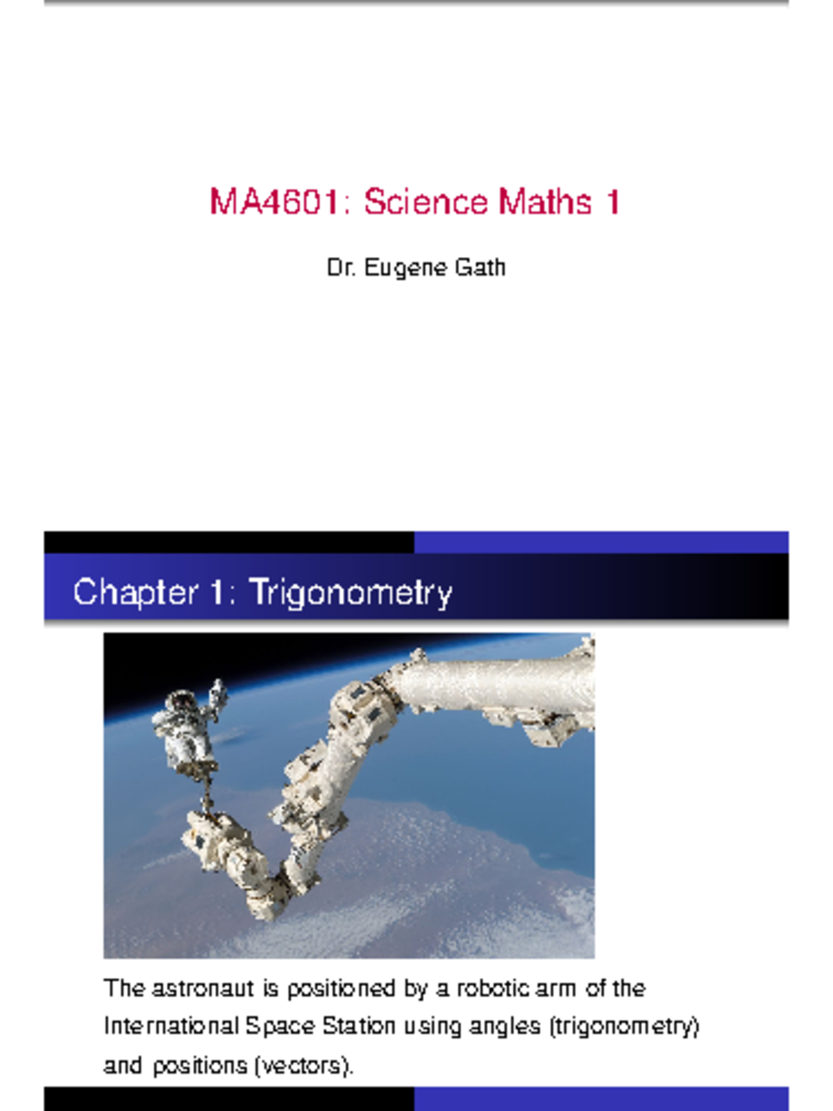 MA4601 Final Exam Study Notes: Chapter 1 - Trigonometry - Studocu