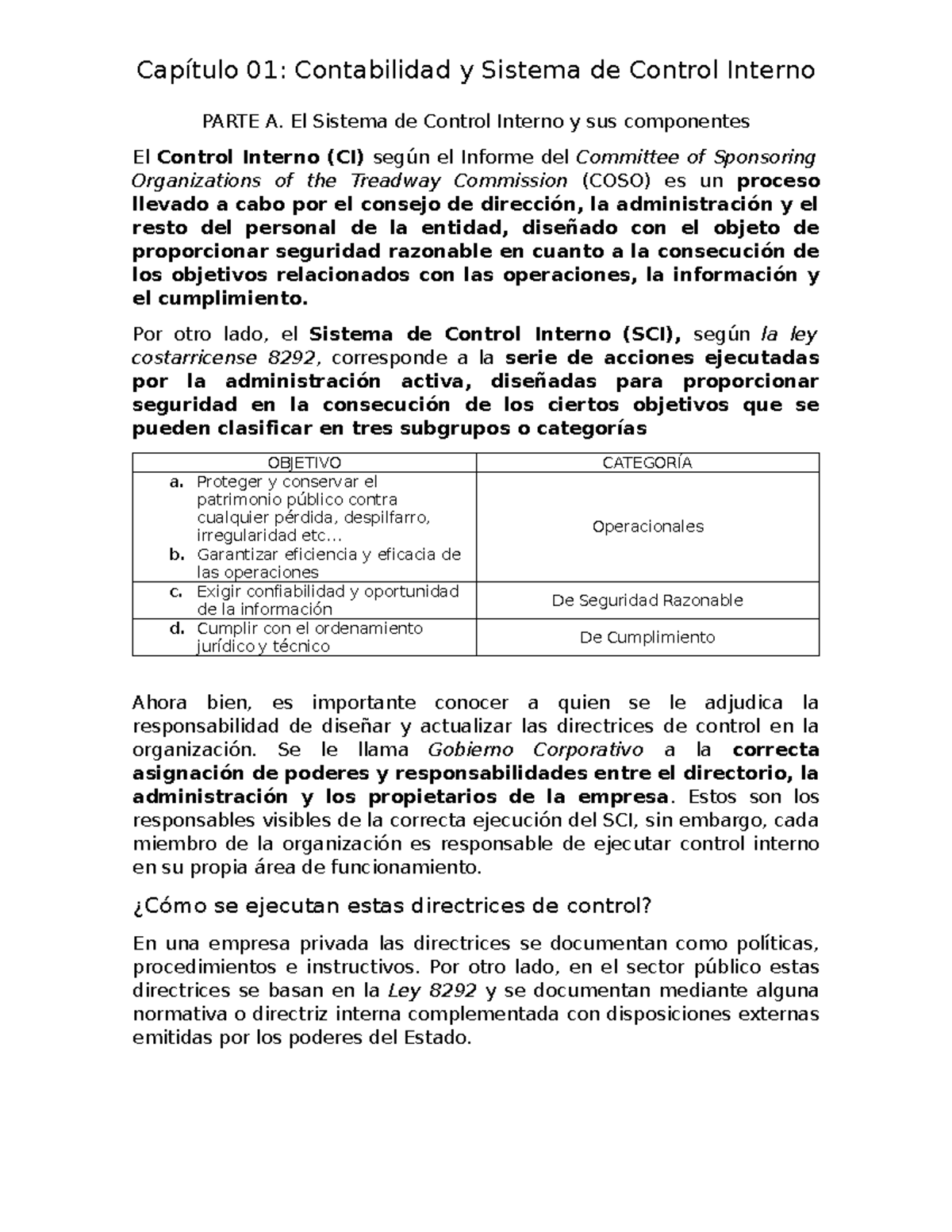 Resumen Contabilidad II: Capítulos 1 y 2 - Sistema de Control Interno ...
