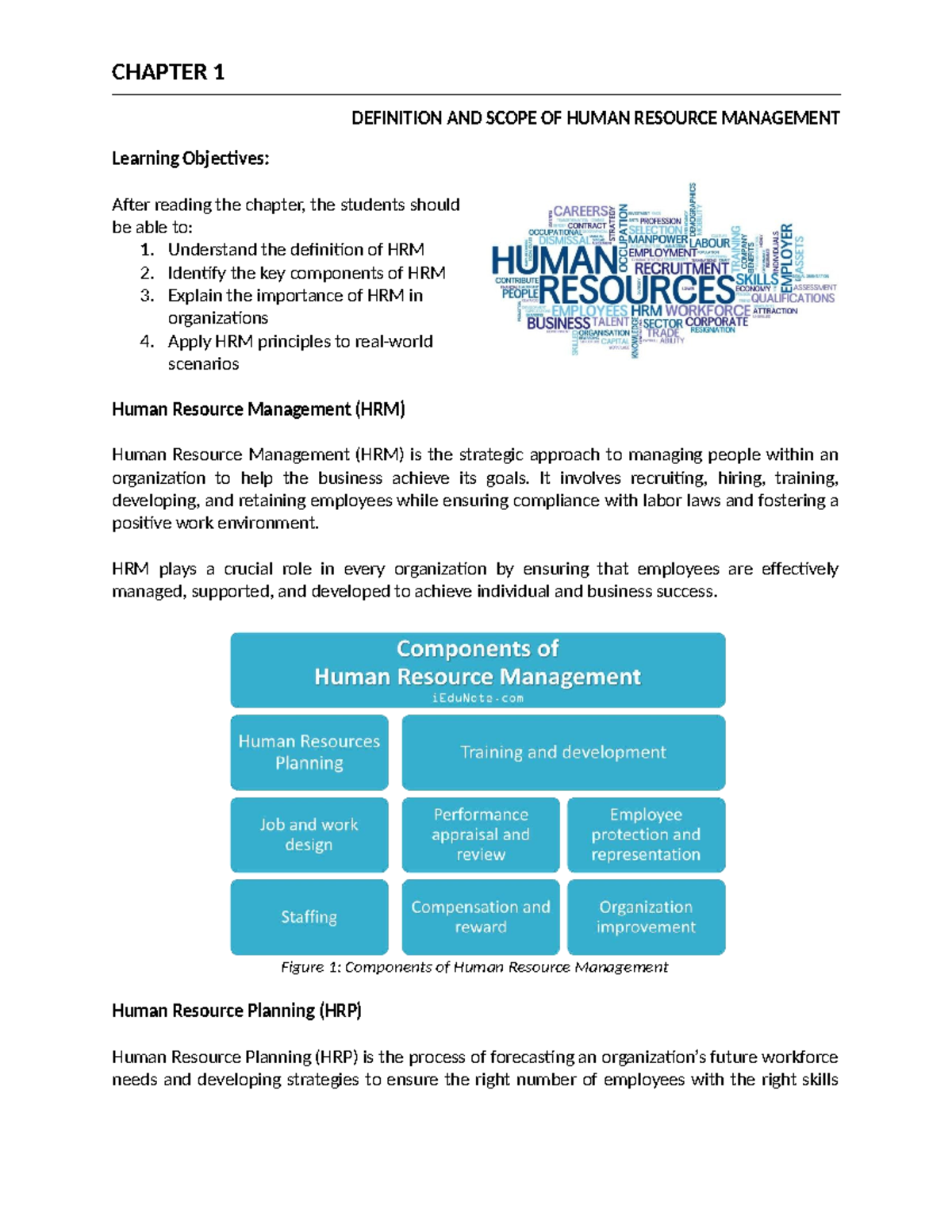 HRM 101: Chapter 1 - Definition & Scope of Human Resource Management ...
