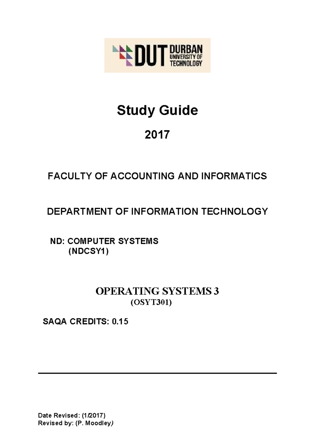 OS3 Study Guide 2017: Operating Systems 3 (NDCSY1) Semester 1 - Studocu