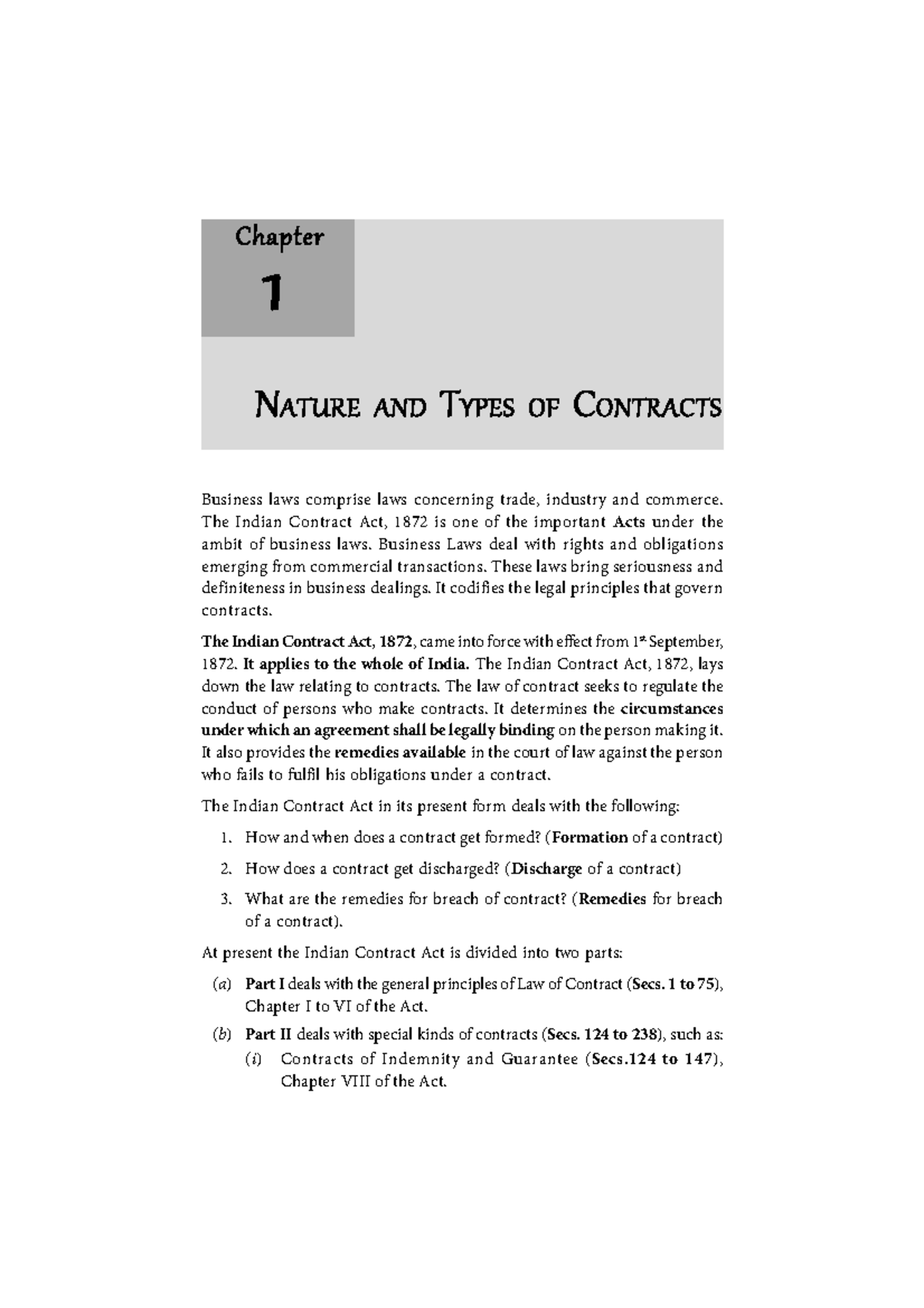 Chapter 1: Nature and Types of Contracts in Business Law (B.Com) - Studocu
