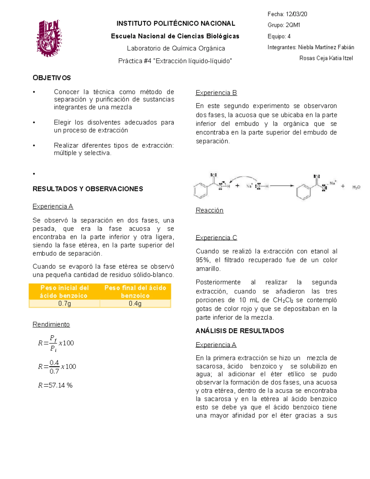 Práctica 4 - Obtención de Anilina: Reducción Ácida del Nitrobenceno 4IM ...