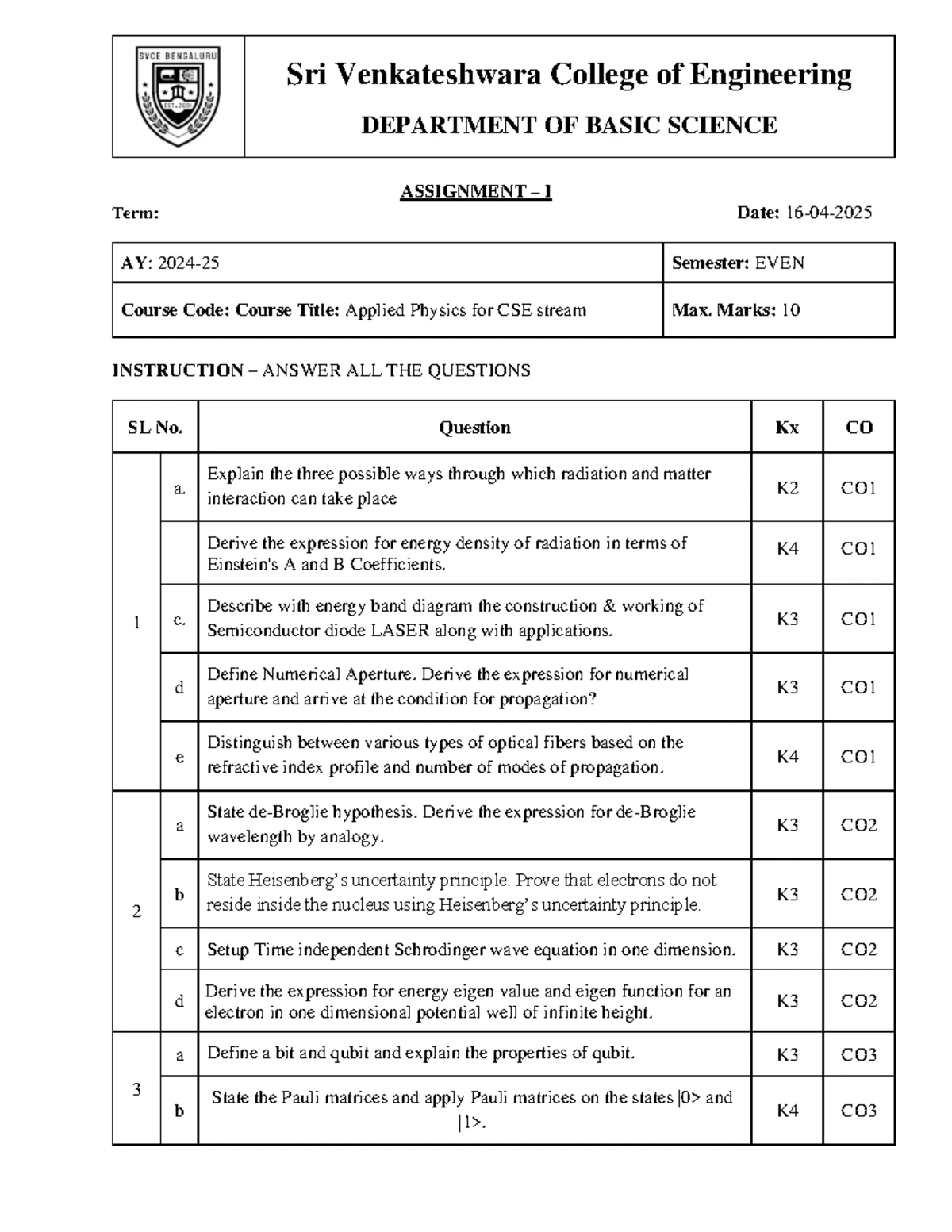 Module 1-Lasers & optical fibres Handwritten - applied physics for cse ...