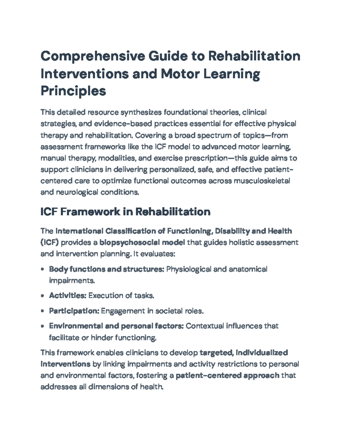 Comprehensive Guide to Rehabilitation Interventions in PT Practice (PT ...