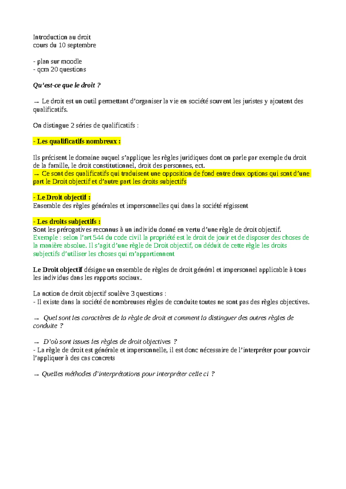 Chapitre 1 : Caractères de la Règle de Droit - Introduction au Droit ...