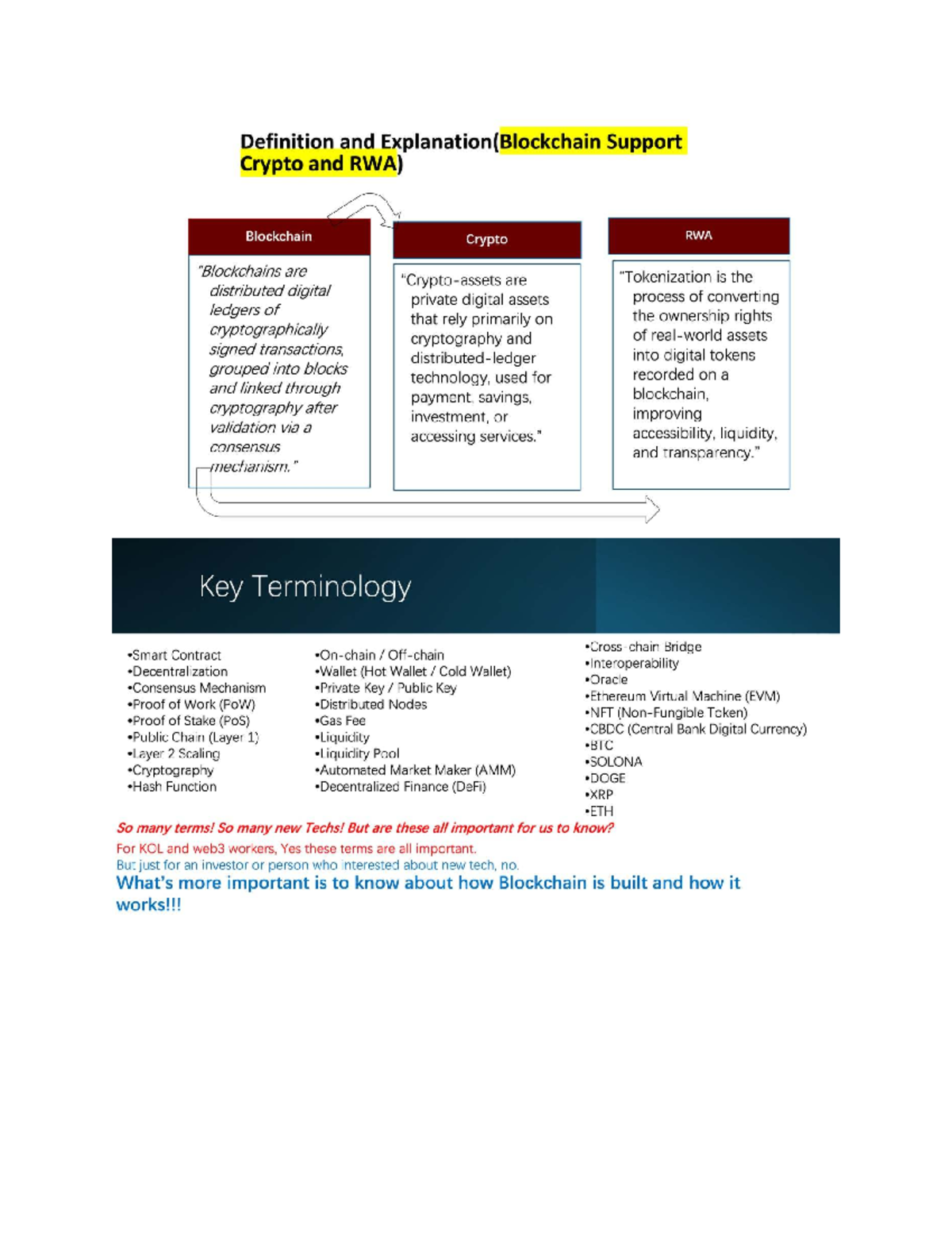Blockchain Fundamentals: Key Terms & Concepts for Crypto and RWA - Studocu