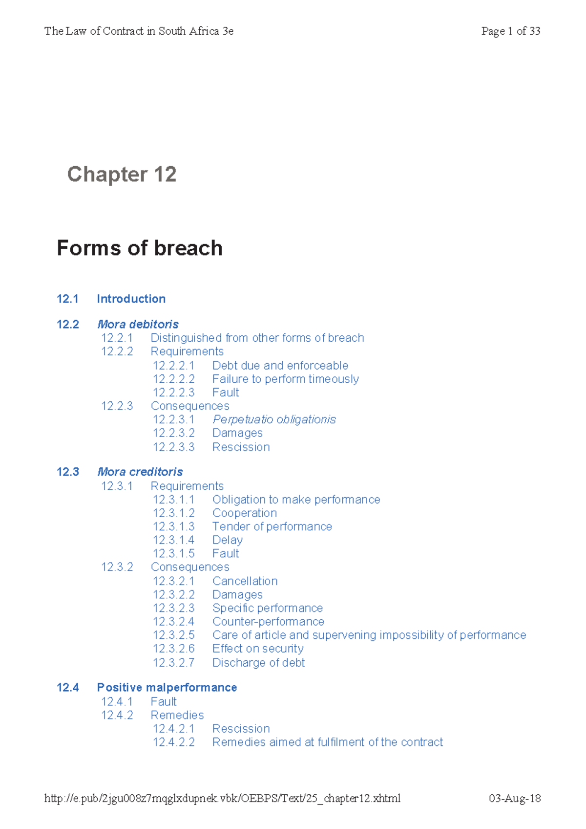 Chapter 12: Forms of Breach of Contract (LAW 101) - Studocu