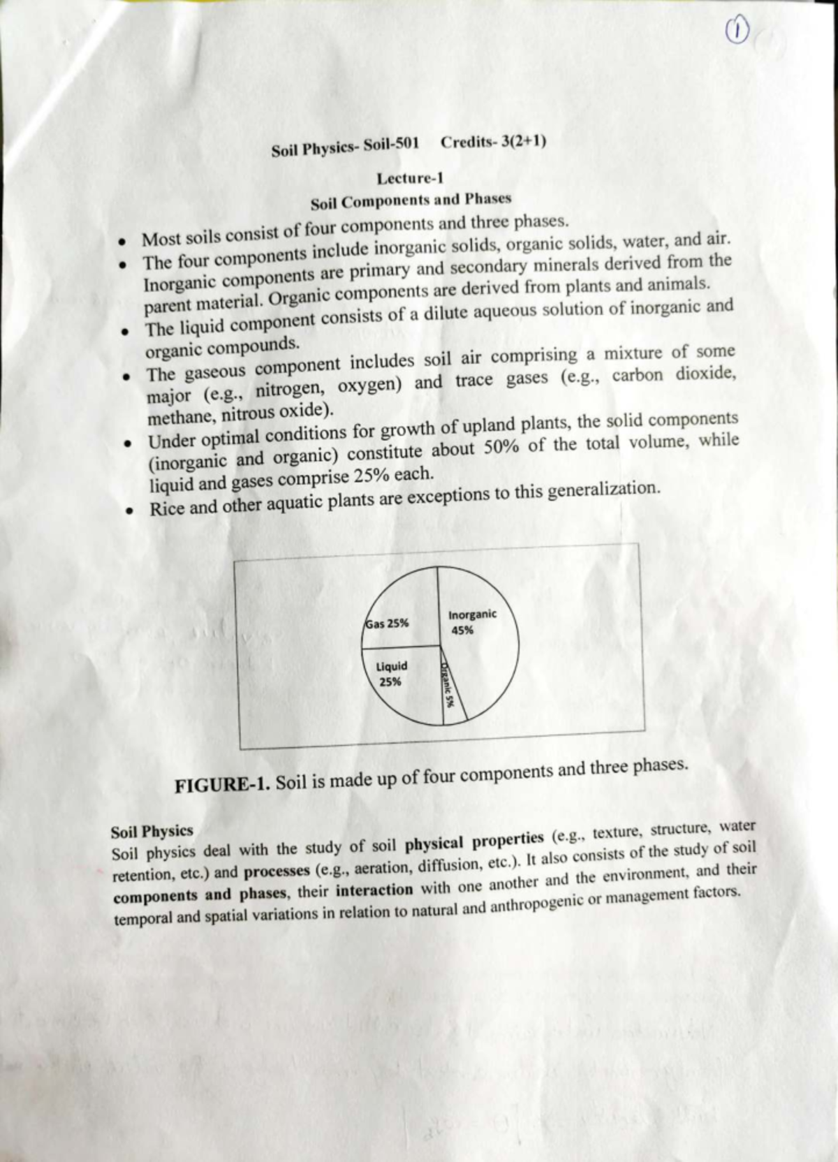 Soil 501 - Components, Phases, and Properties of Soil Physics Notes ...
