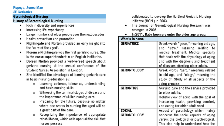 Geria 3E Geriatrics Lecture Notes: History and Theories of ...