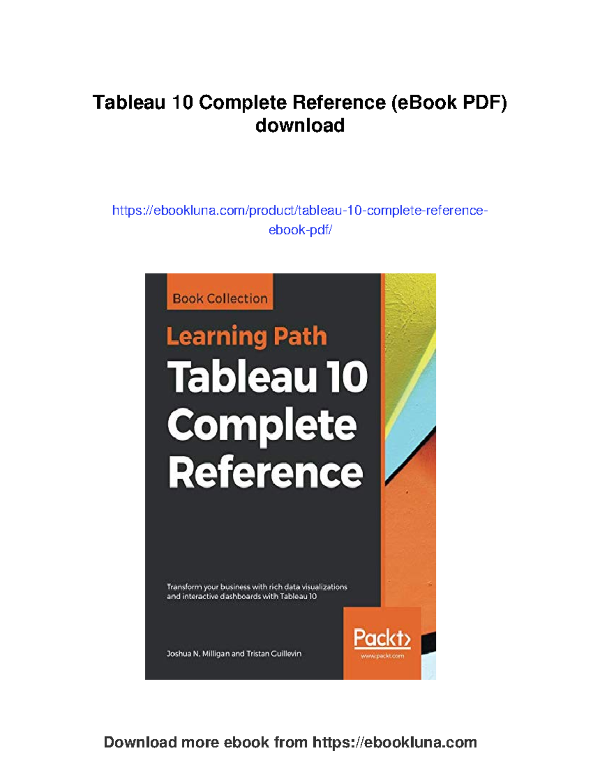 Tableau 10 Complete Reference: A Comprehensive Guide to Data ...