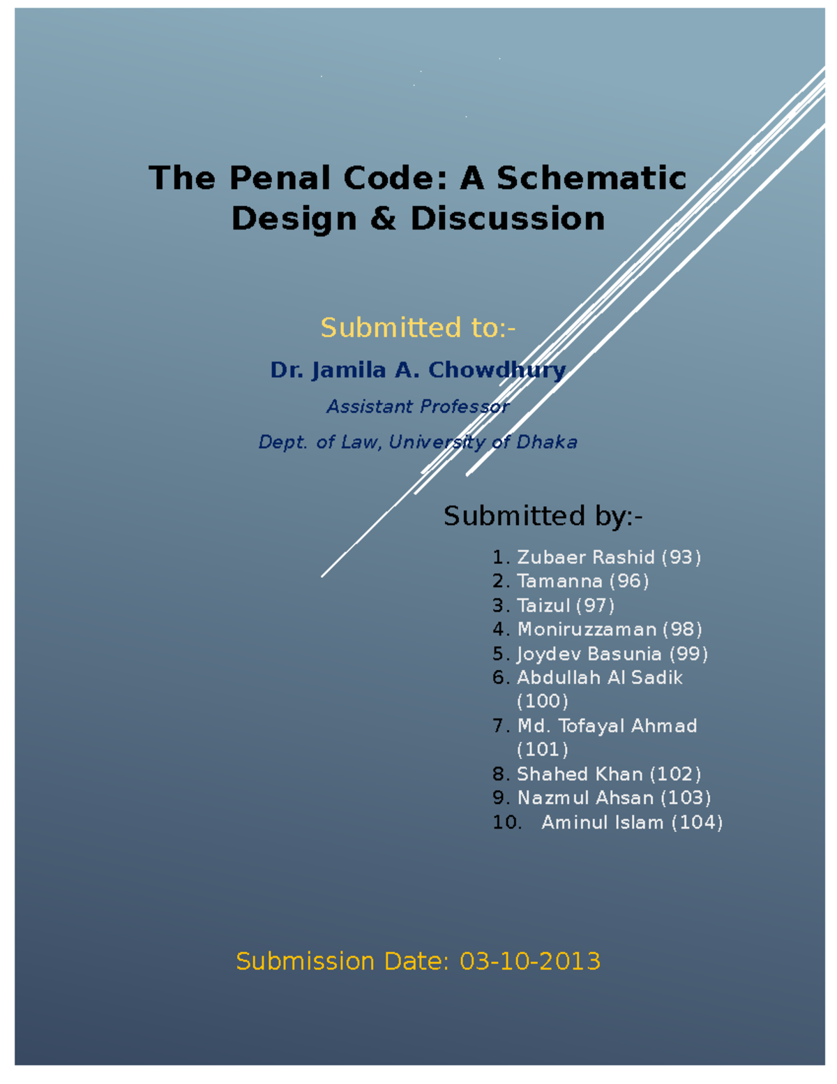 Schematic Overview of Penal Code: Sections & Provisions Discussion - Document Preview