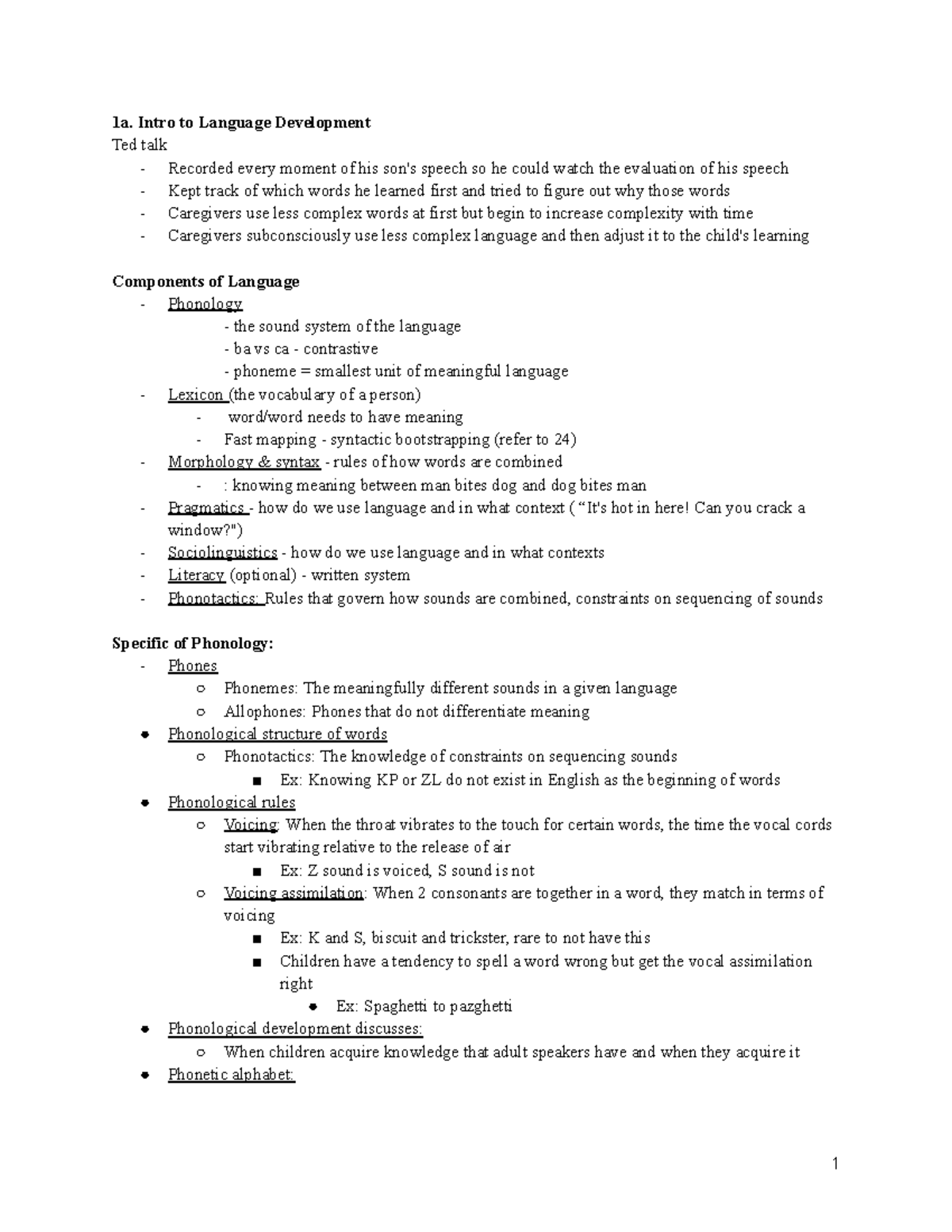 Language Development: Midterm Study Notes for LING 101 - Studocu