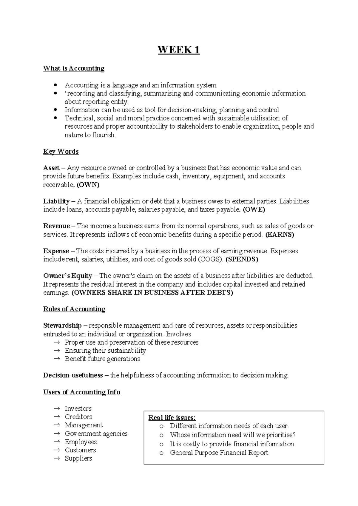 ACCT102 - Lecture Notes for Term 1 with Tutorial Activities - Studocu