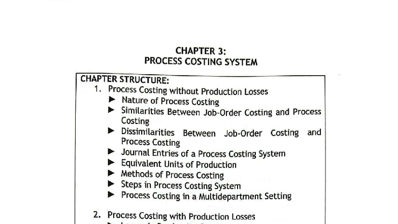 BCV-Chapter-3-Process Costing - CHAPTER 3: PROCESS COSTING SYSTEM ...