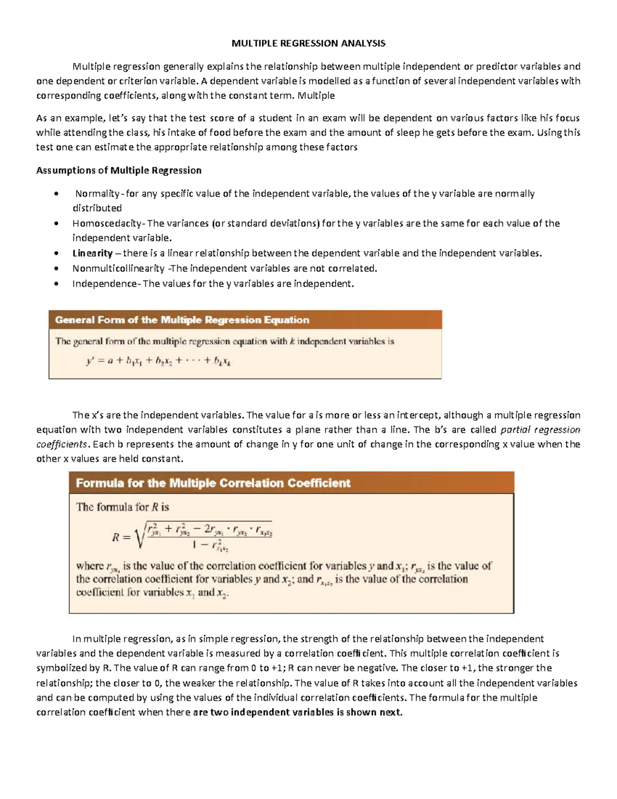 Multiple Regression Analysis: Understanding Relationships and ...