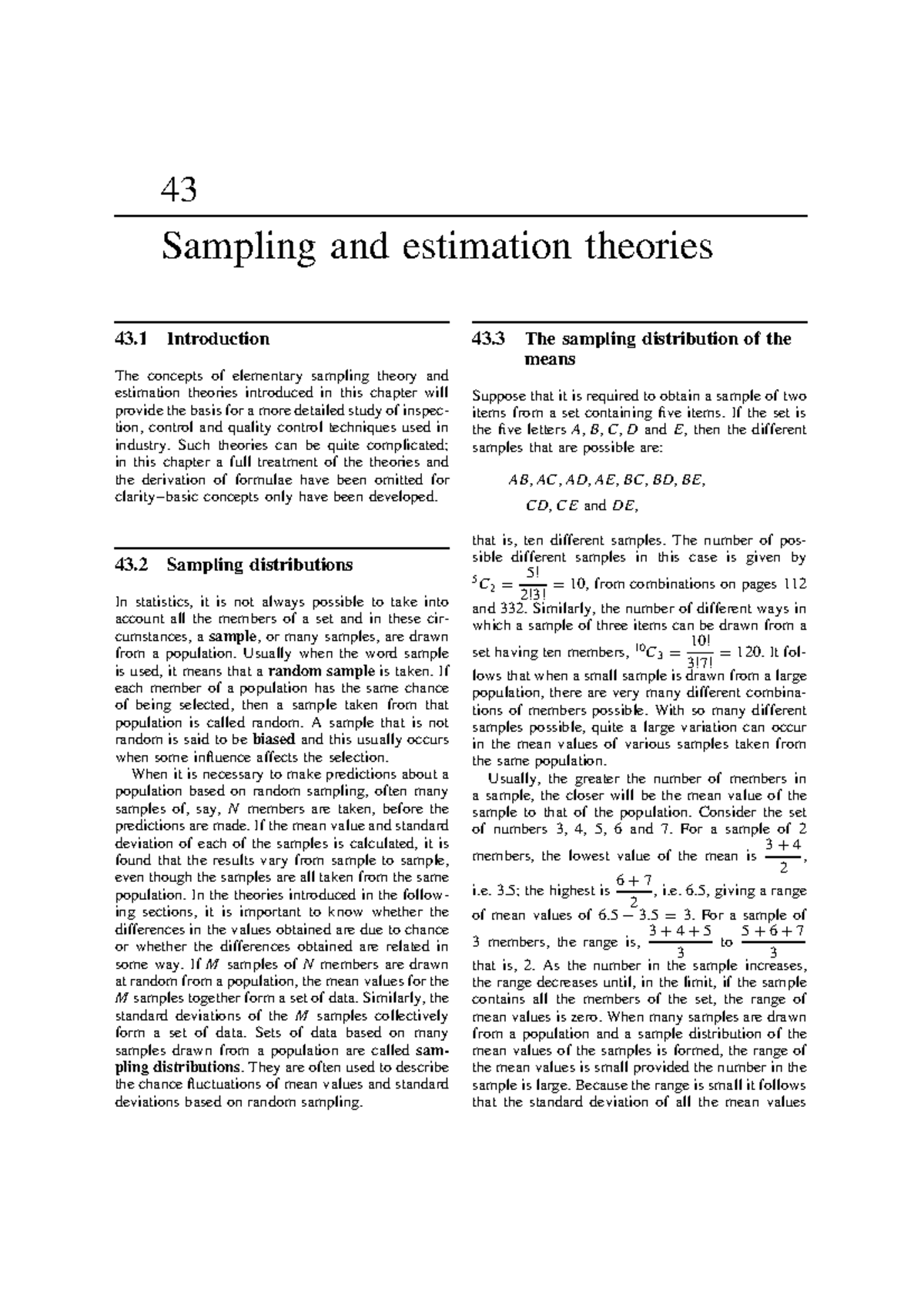 Lecture 6: Theories of Sampling and Estimation for Statistics - Studocu