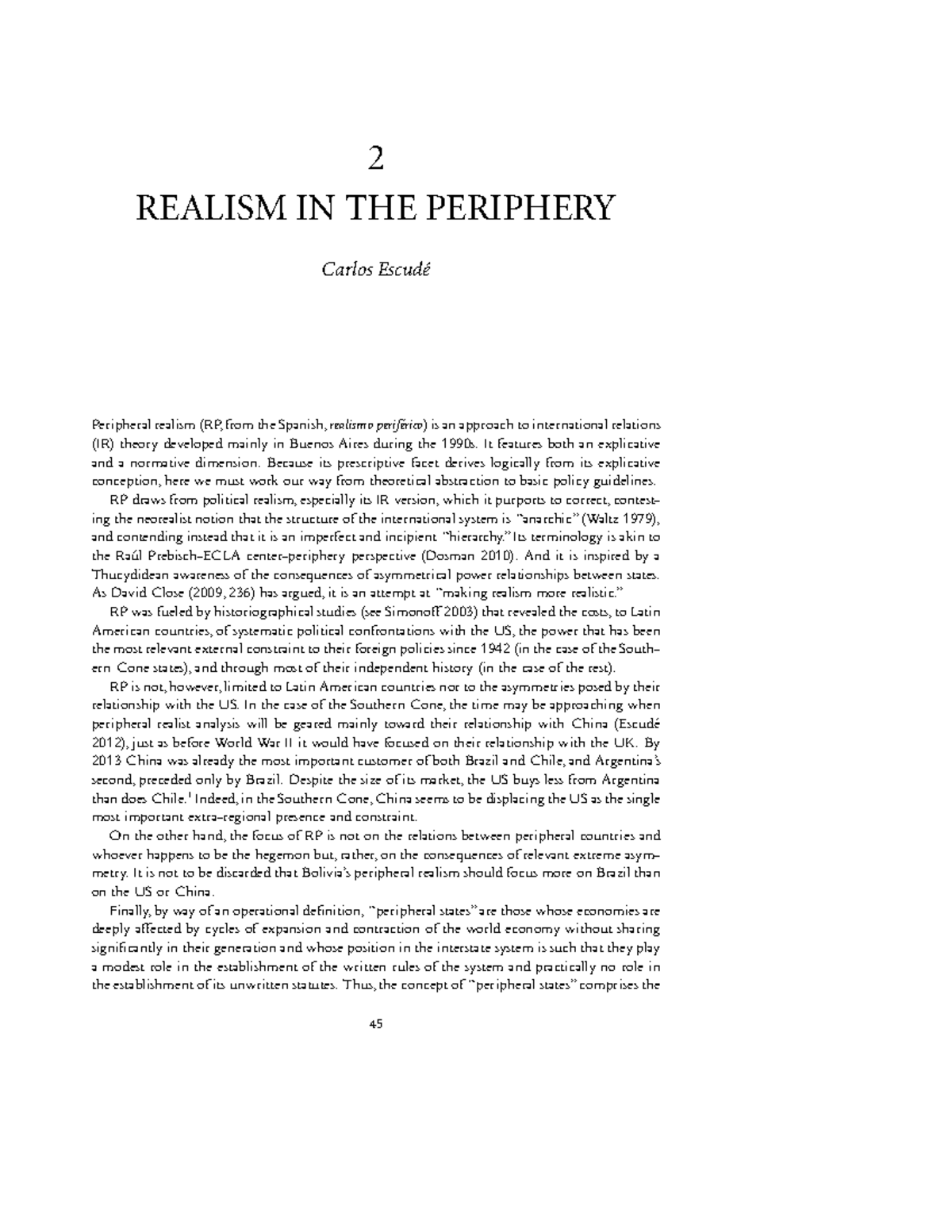 Peripheral Realism (RP): Theoretical Insights and Policy Guidelines ...